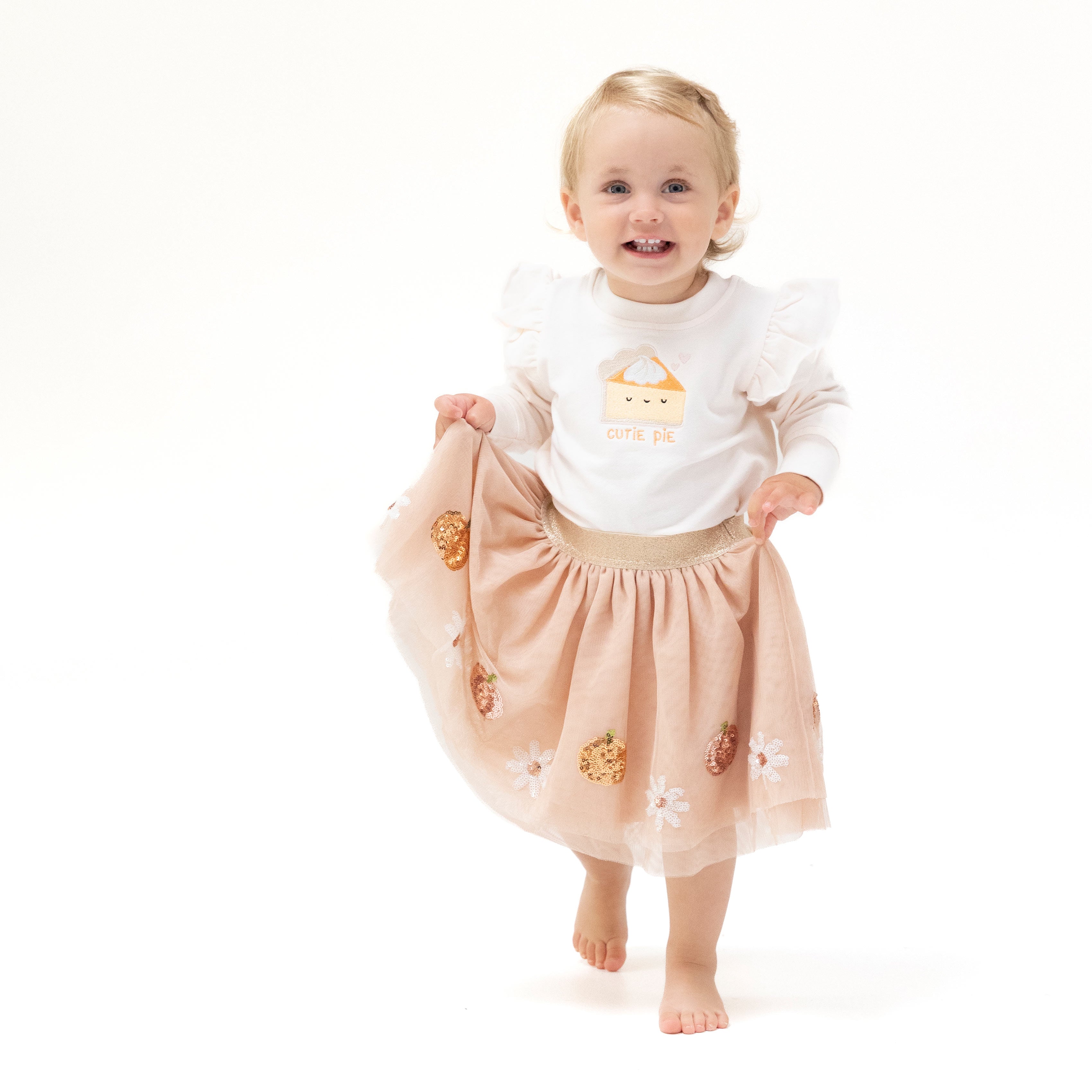 Pumpkins and Flowers Tutu Skirt in our  Cutie Pie print from Angel Dear