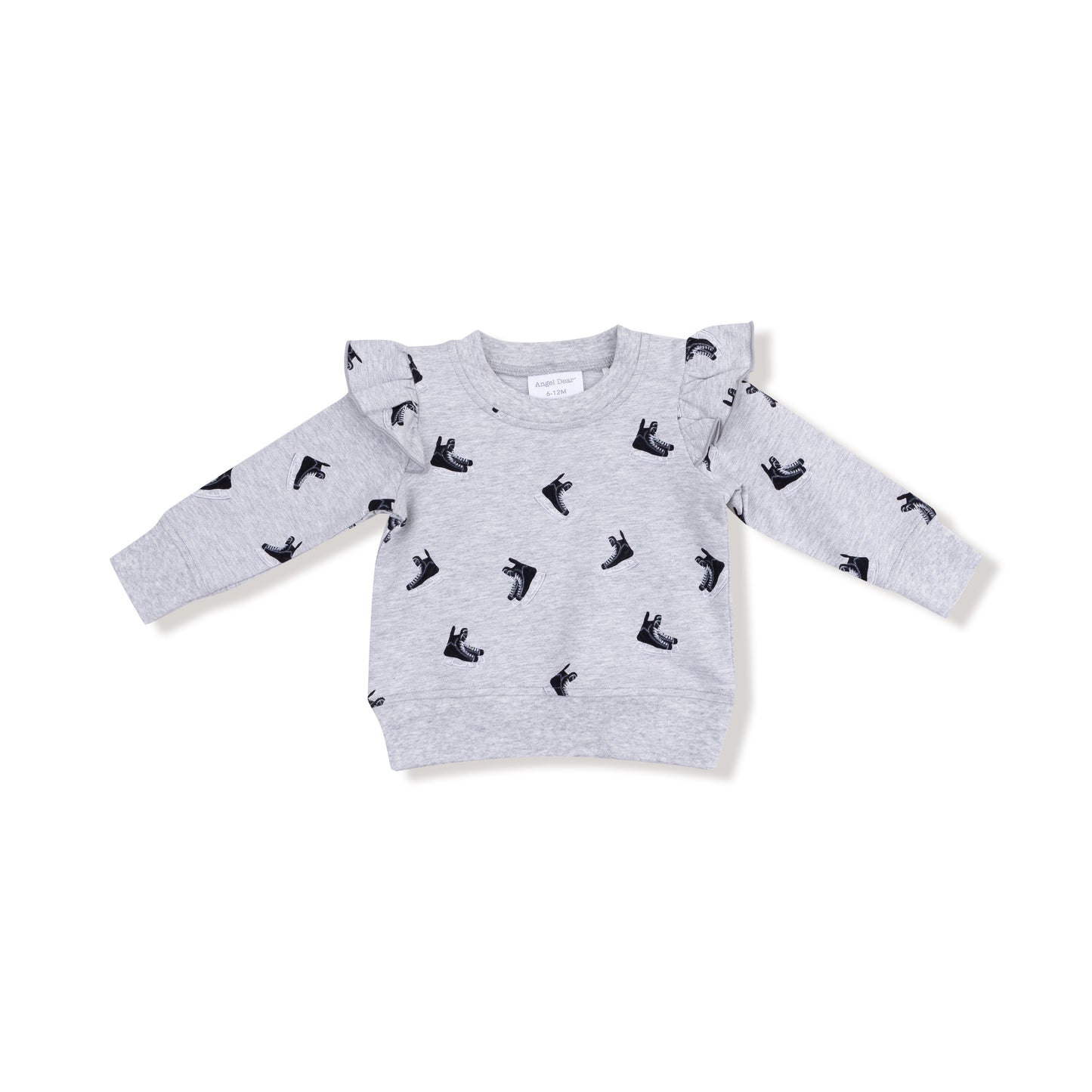 Ruffle Sweatshirt in our Hockey print from Angel Dear