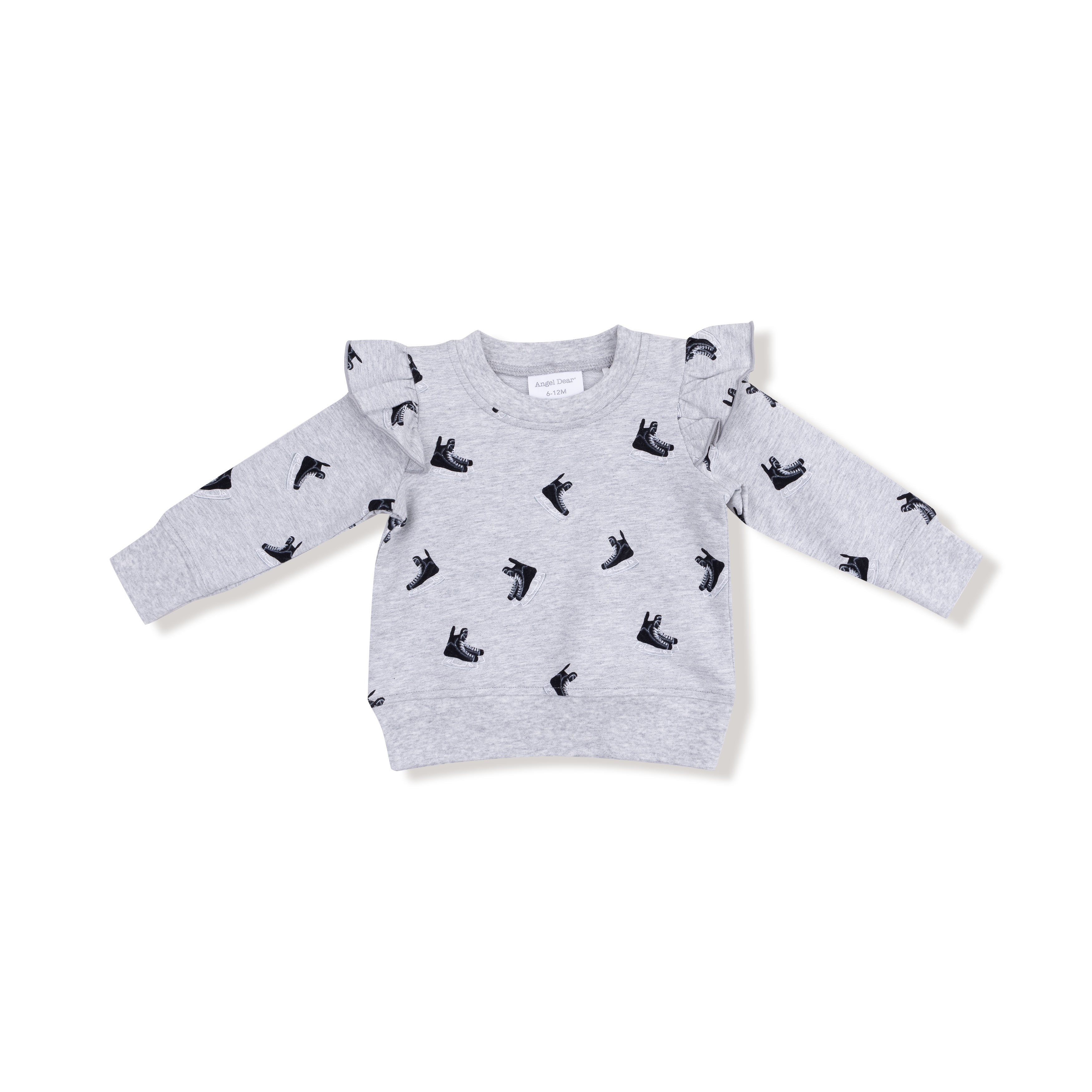 Ruffle Sweatshirt in our Hockey print from Angel Dear