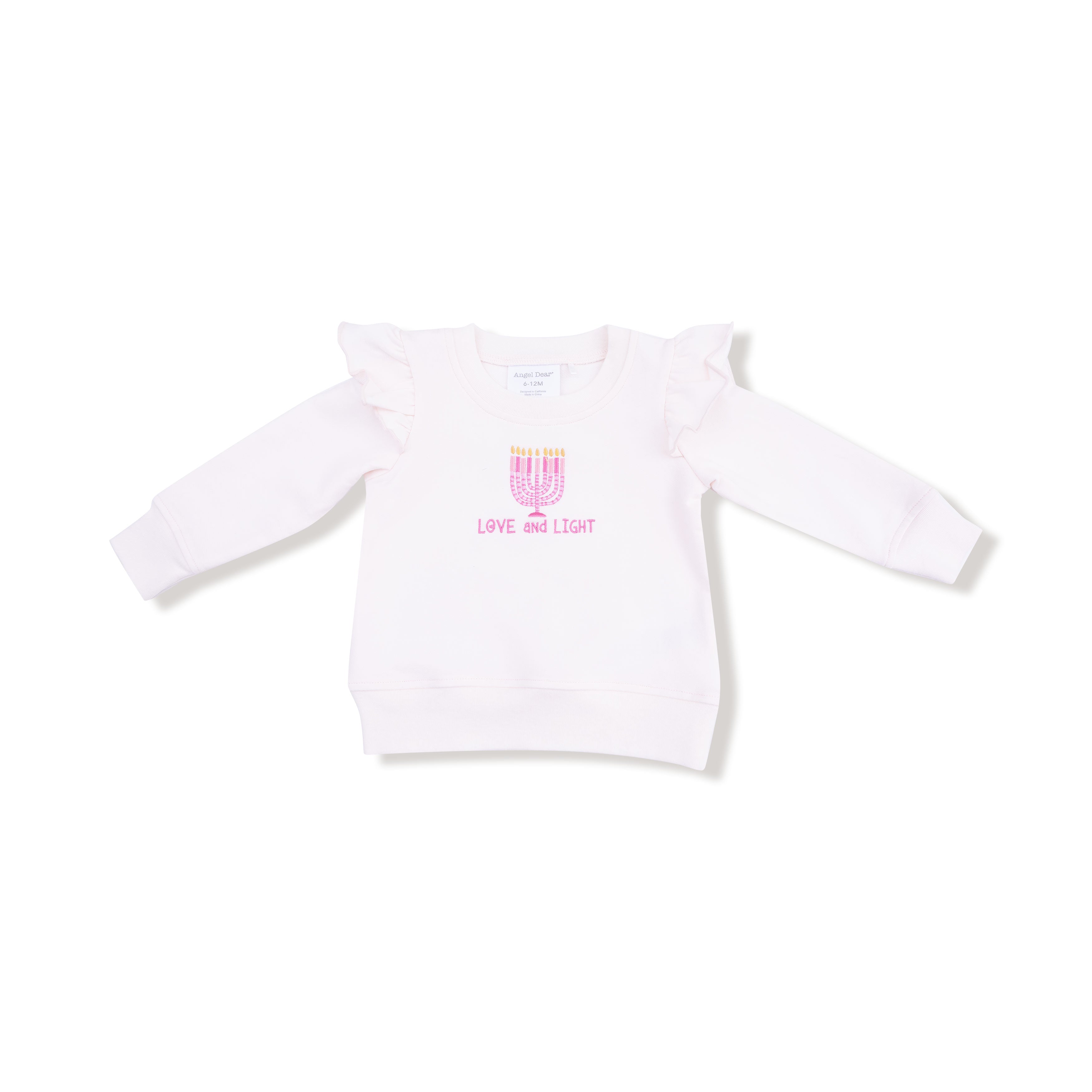 Ruffle Sweatshirt in our  Hanukkah print from Angel Dear