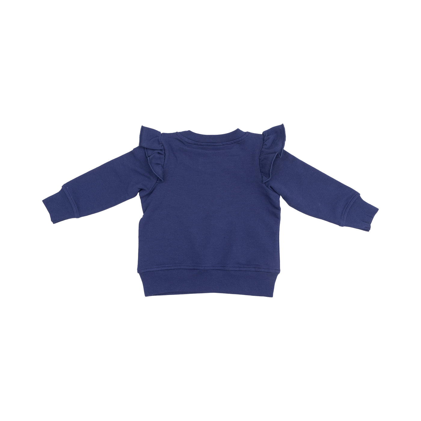 Ruffle Shoulder Sweatshirt - Navy French Terry