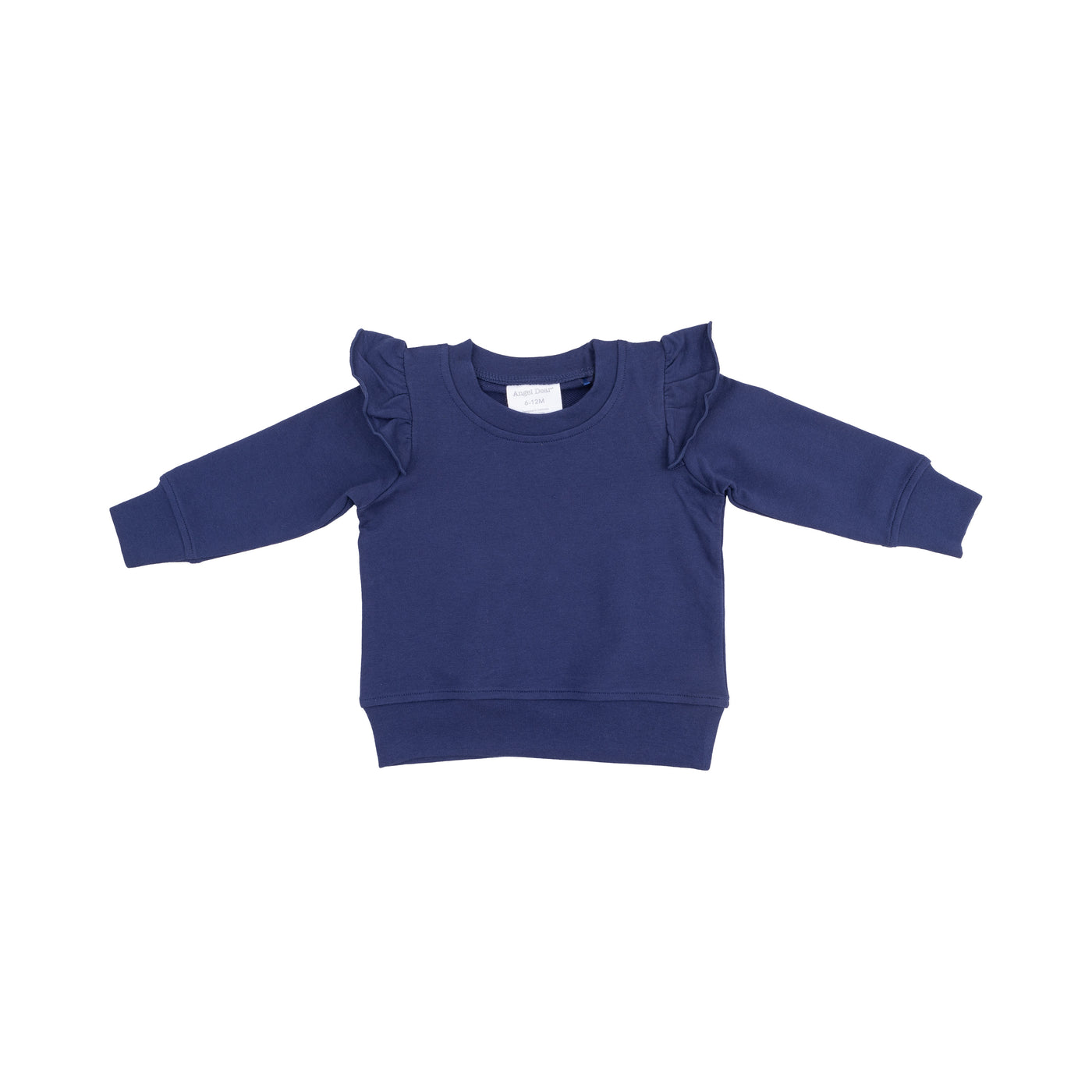 Ruffle Shoulder Sweatshirt - Navy French Terry