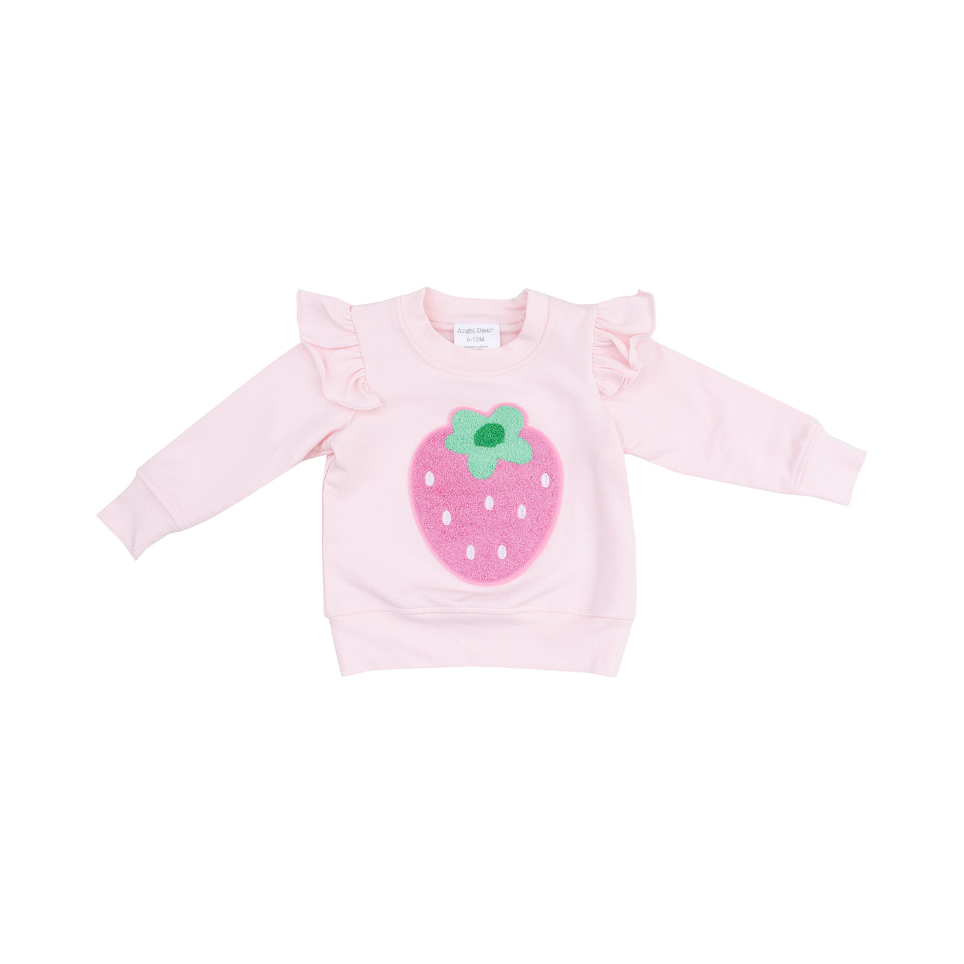 Ruffle Sweatshirt + Leggings - Strawberry Swiss Dot French Terry-Angel Dear