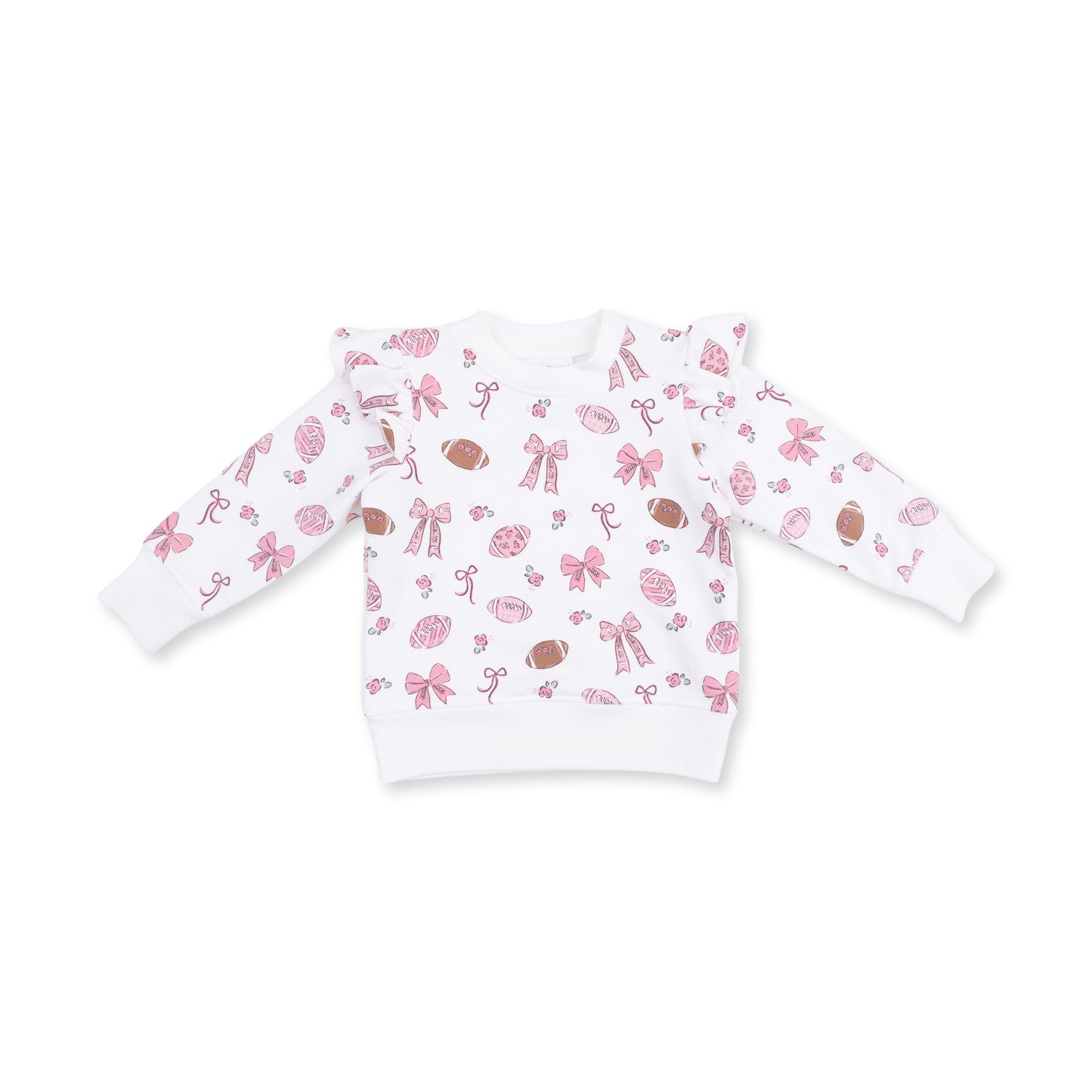 Footballs and Bows - Ruffle Sweatshirt and Fashion Cargo Pants
