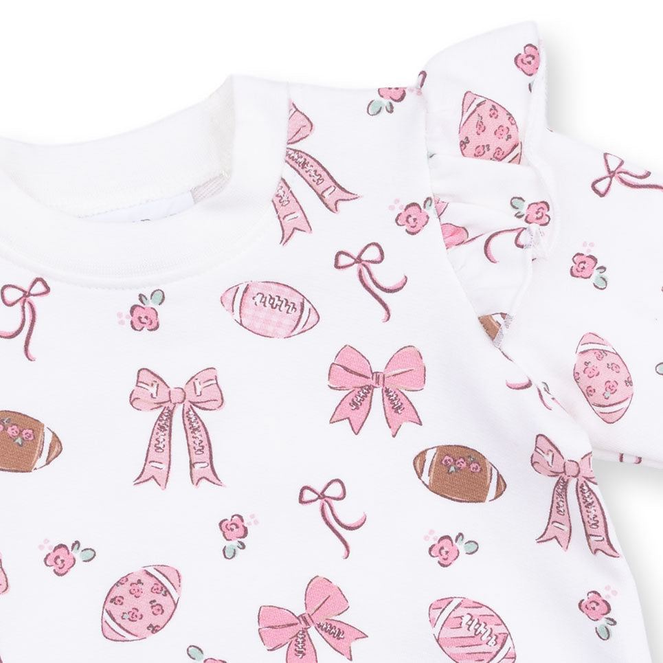 Footballs and Bows - Ruffle Sweatshirt and Fashion Cargo Pants