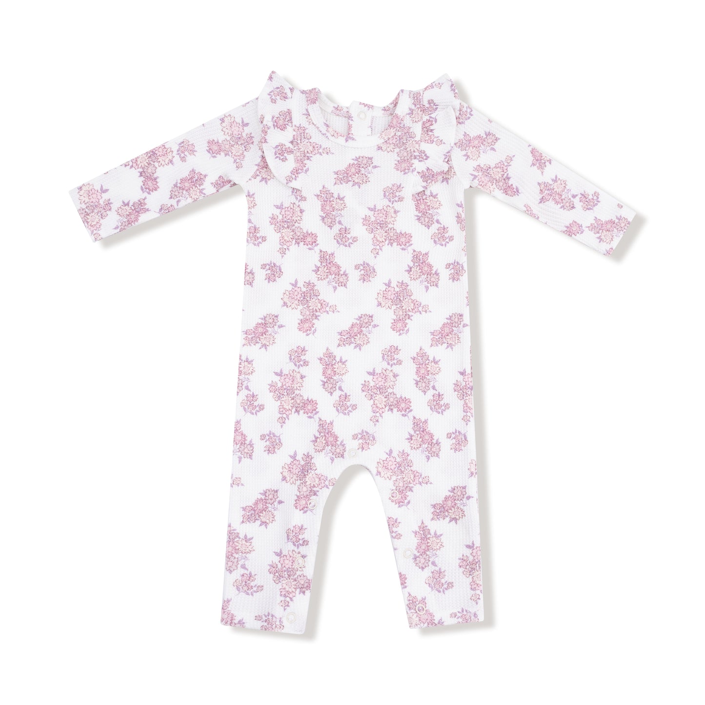 Long Sleeve Ruffle Romper in our  Countryside Coreopsis print from Angel Dear