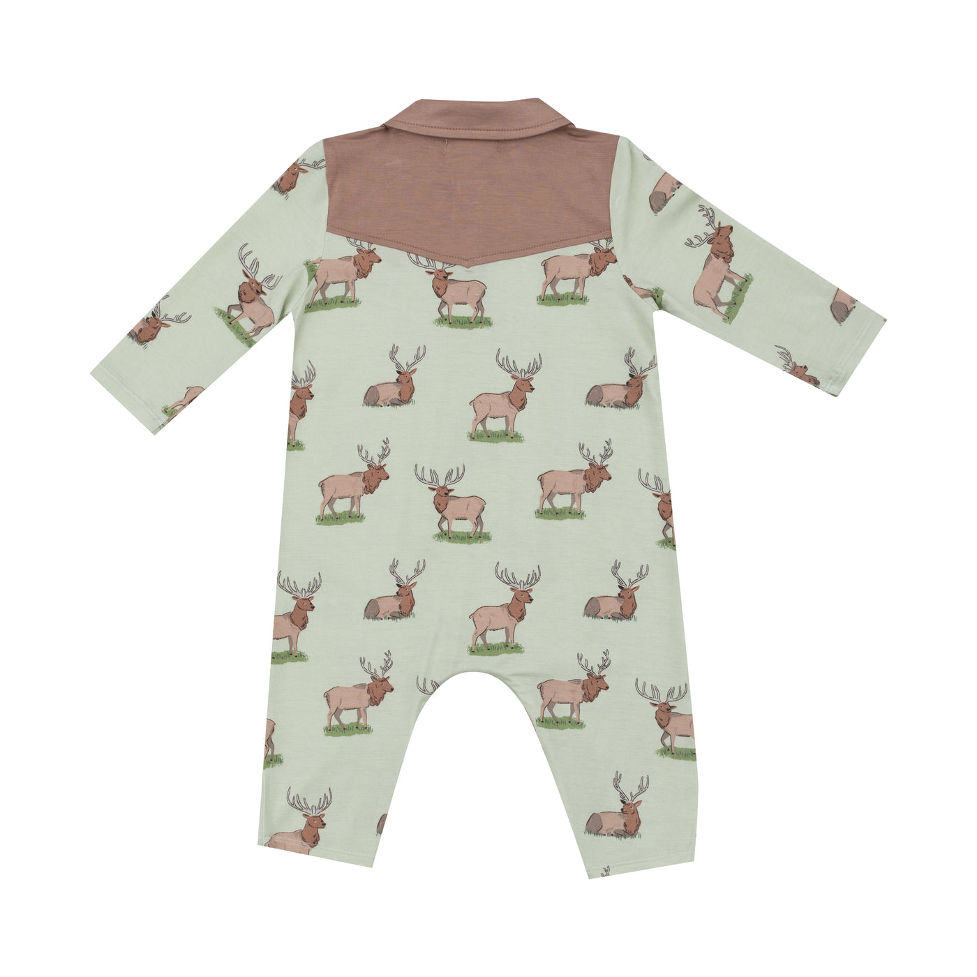 L/S CowBoy Romper - Elk-Angel Dear