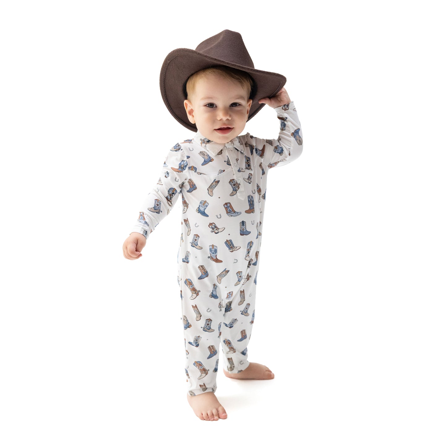 Buckaroo Boots - Long Sleeve Cowboy Romper