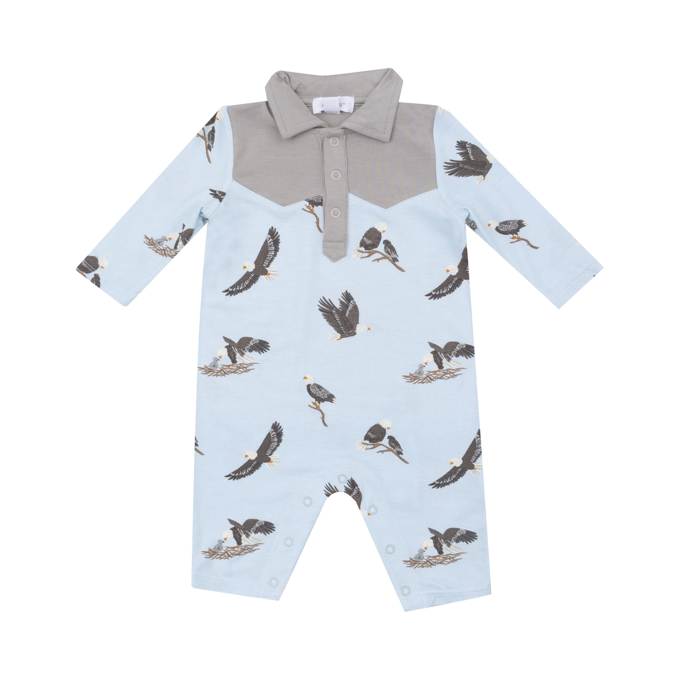 L/S CowBoy Romper - Bald Eagles-Angel Dear