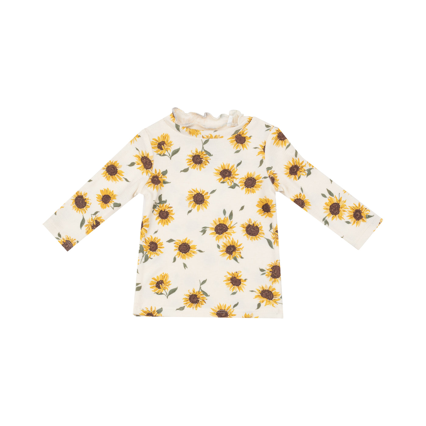 L/S Mock Turtle Neck - Baby Sunflowers-Angel Dear