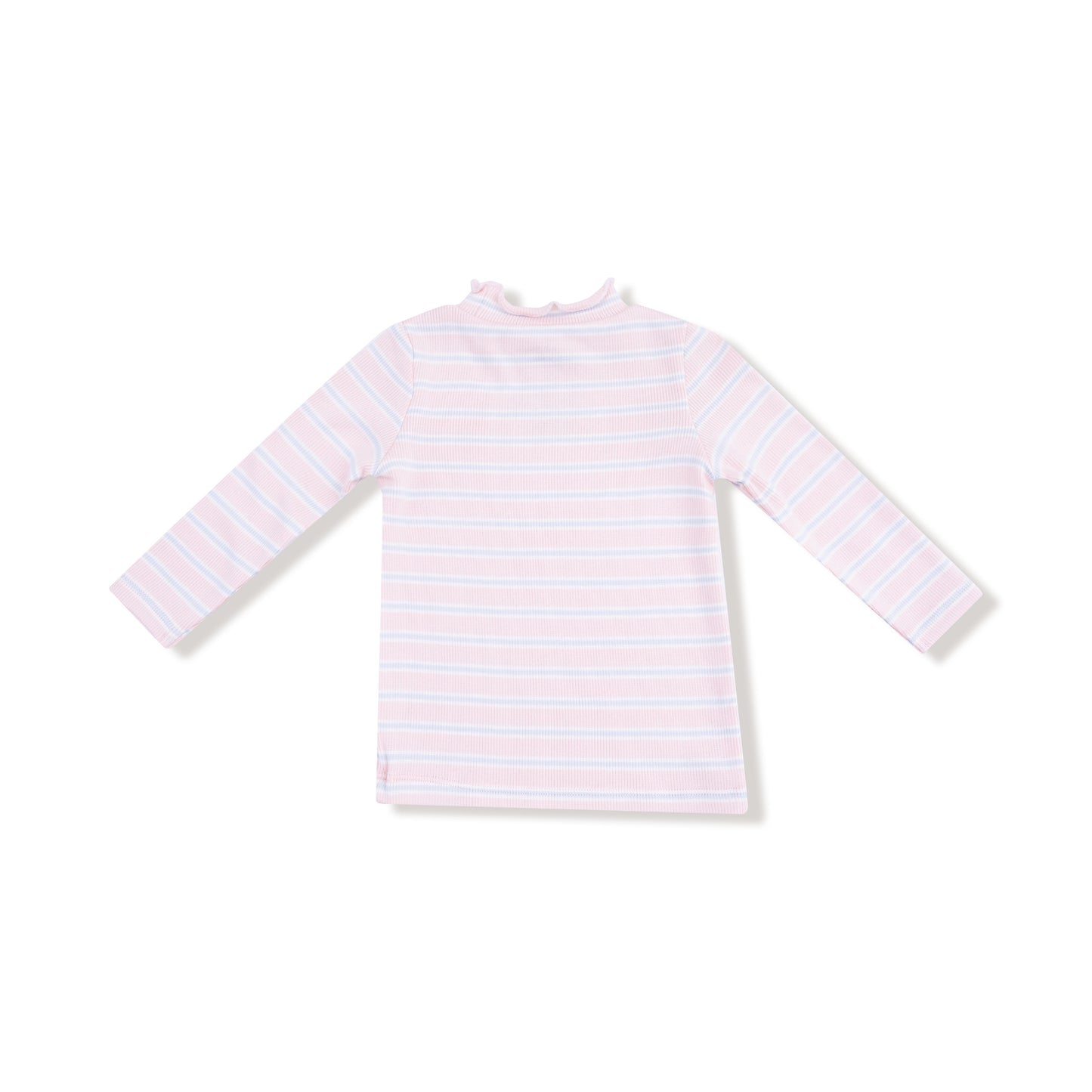 Long Sleeve Mock Turtleneck in our Multi Stripe - Pink print from Angel Dear