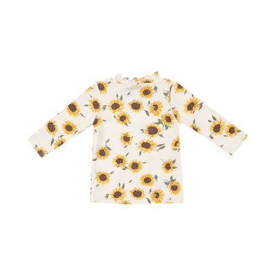 L/S Mock Turtle Neck - Baby Sunflowers-Angel Dear