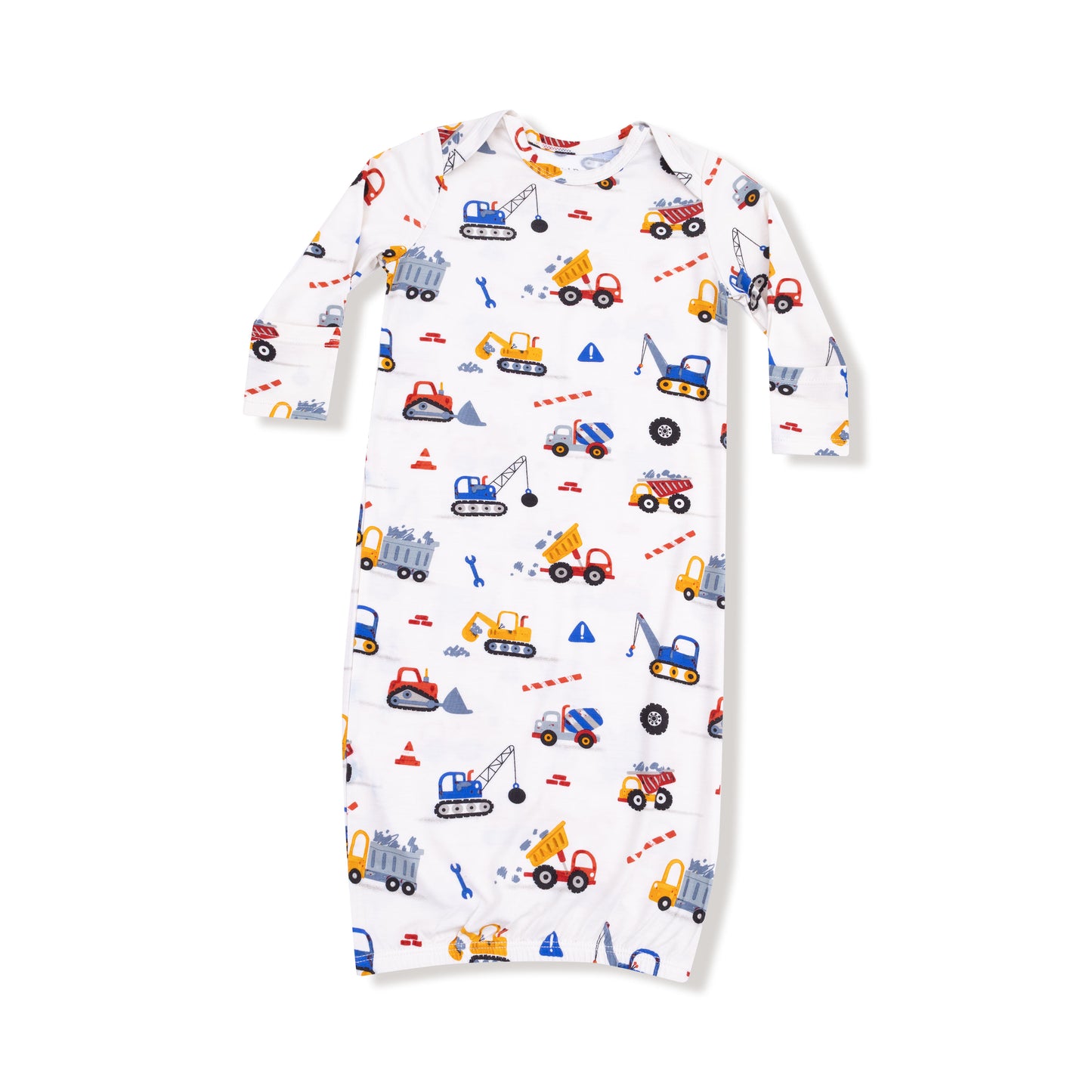 Lap Shoulder Gown in our  Crayon Construction print from Angel Dear