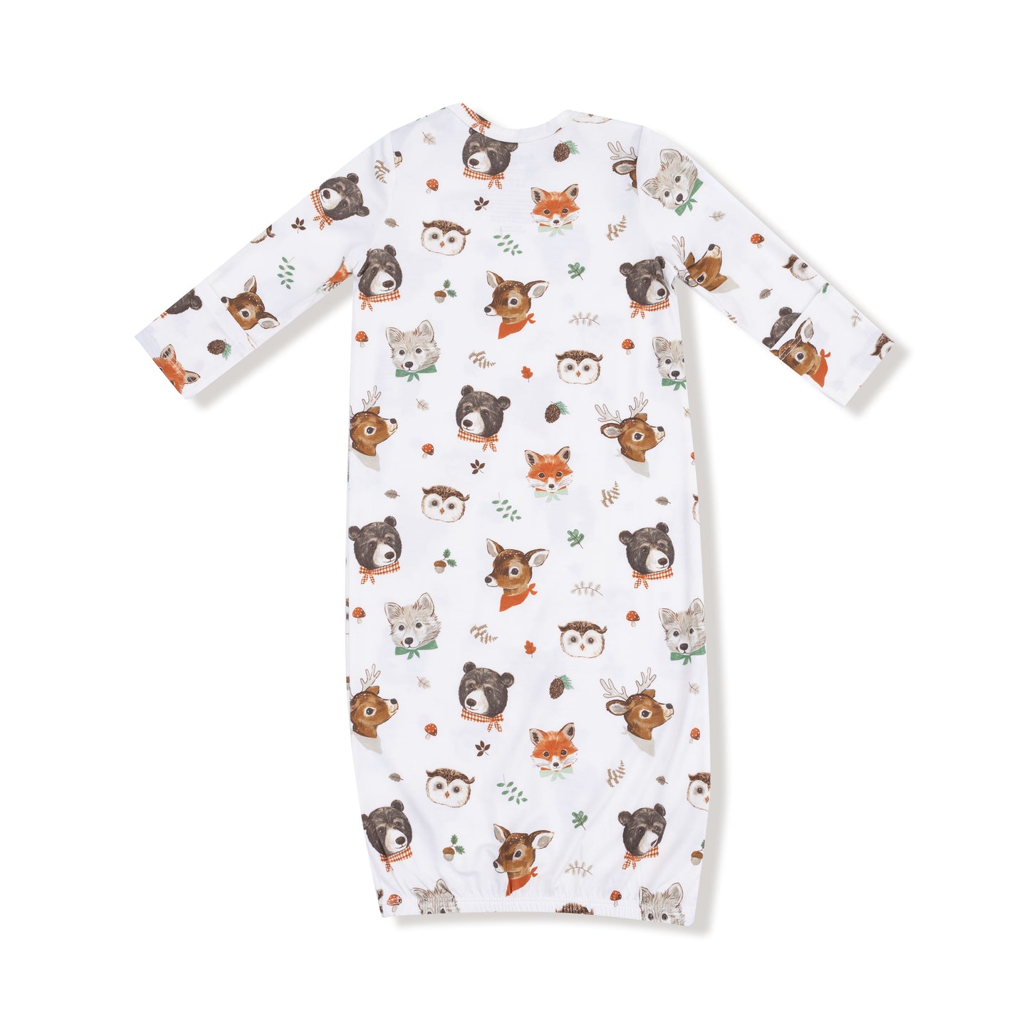 Lap Shoulder Gown in our  Woodland Animal Faces print from Angel Dear