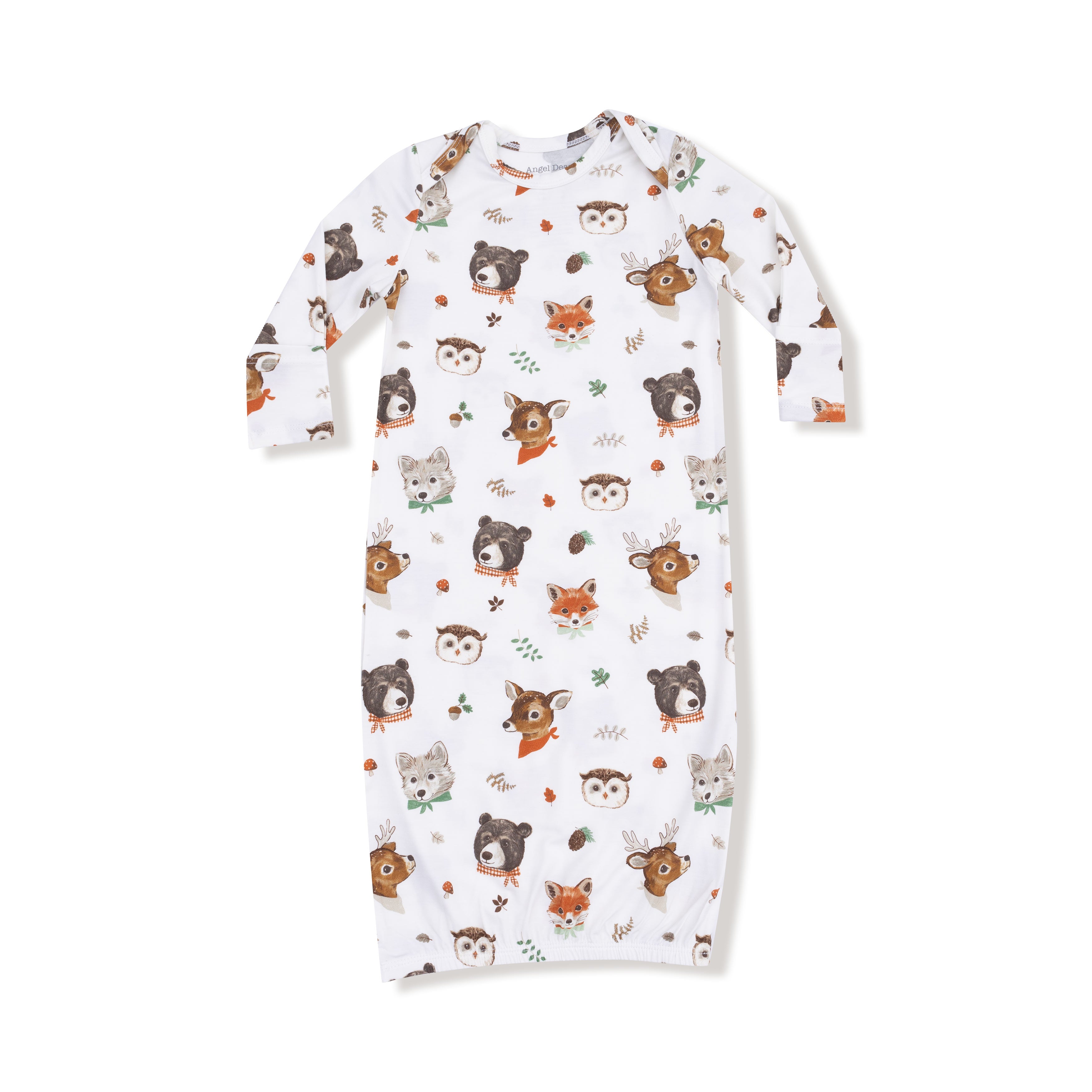 Lap Shoulder Gown in our  Woodland Animal Faces print from Angel Dear