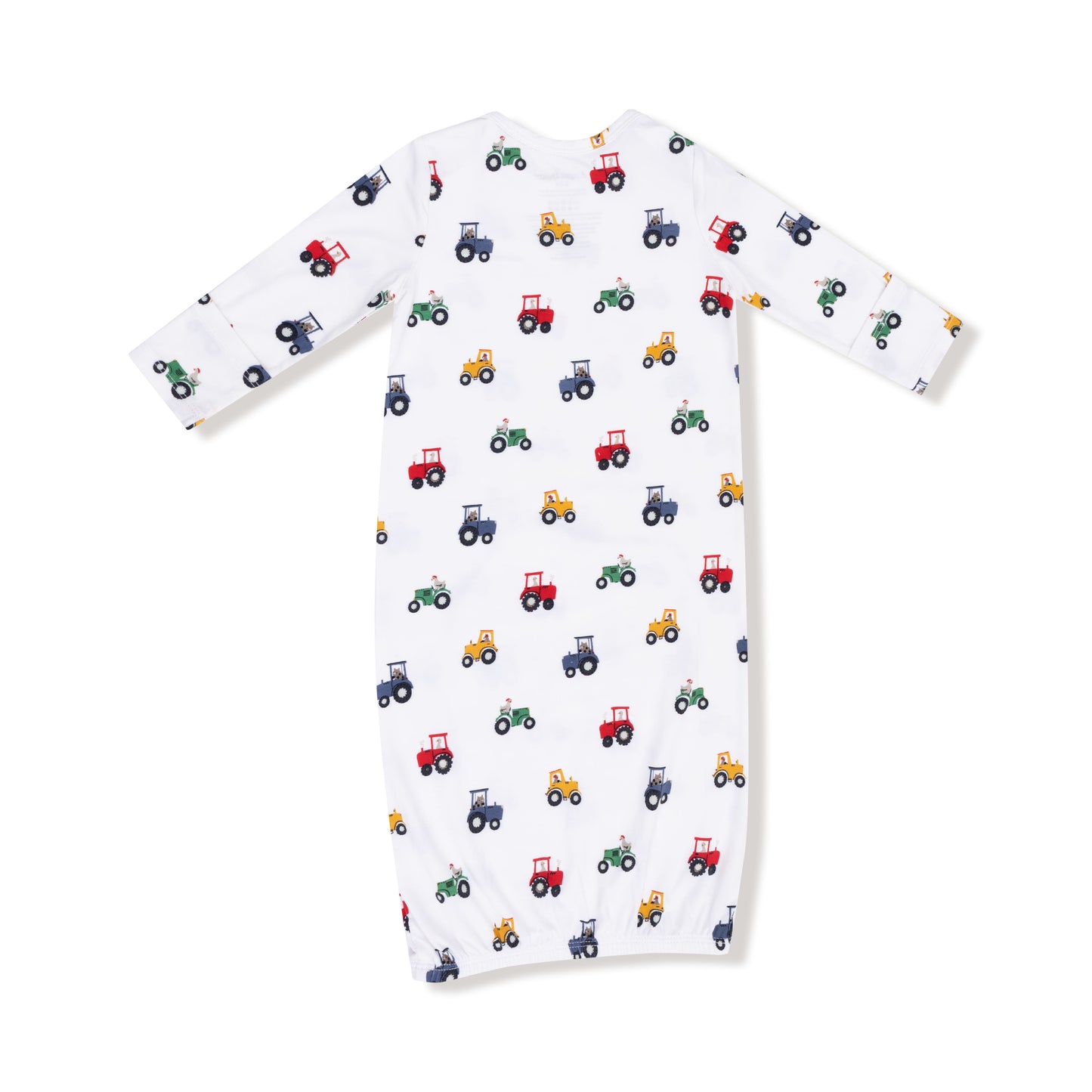 Lap Shoulder Gown in our  Mini Tractors print from Angel Dear