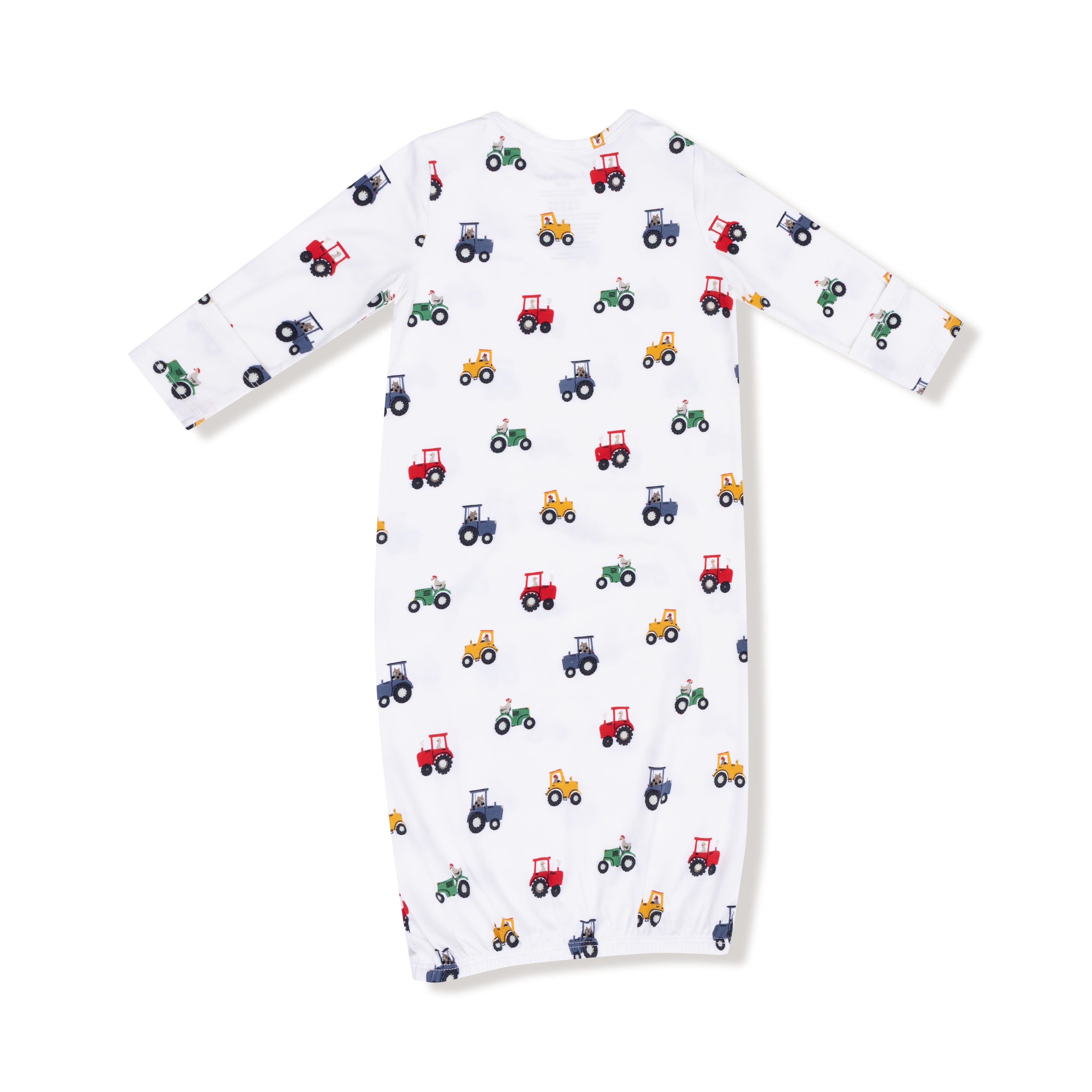 Lap Shoulder Gown in our  Mini Tractors print from Angel Dear