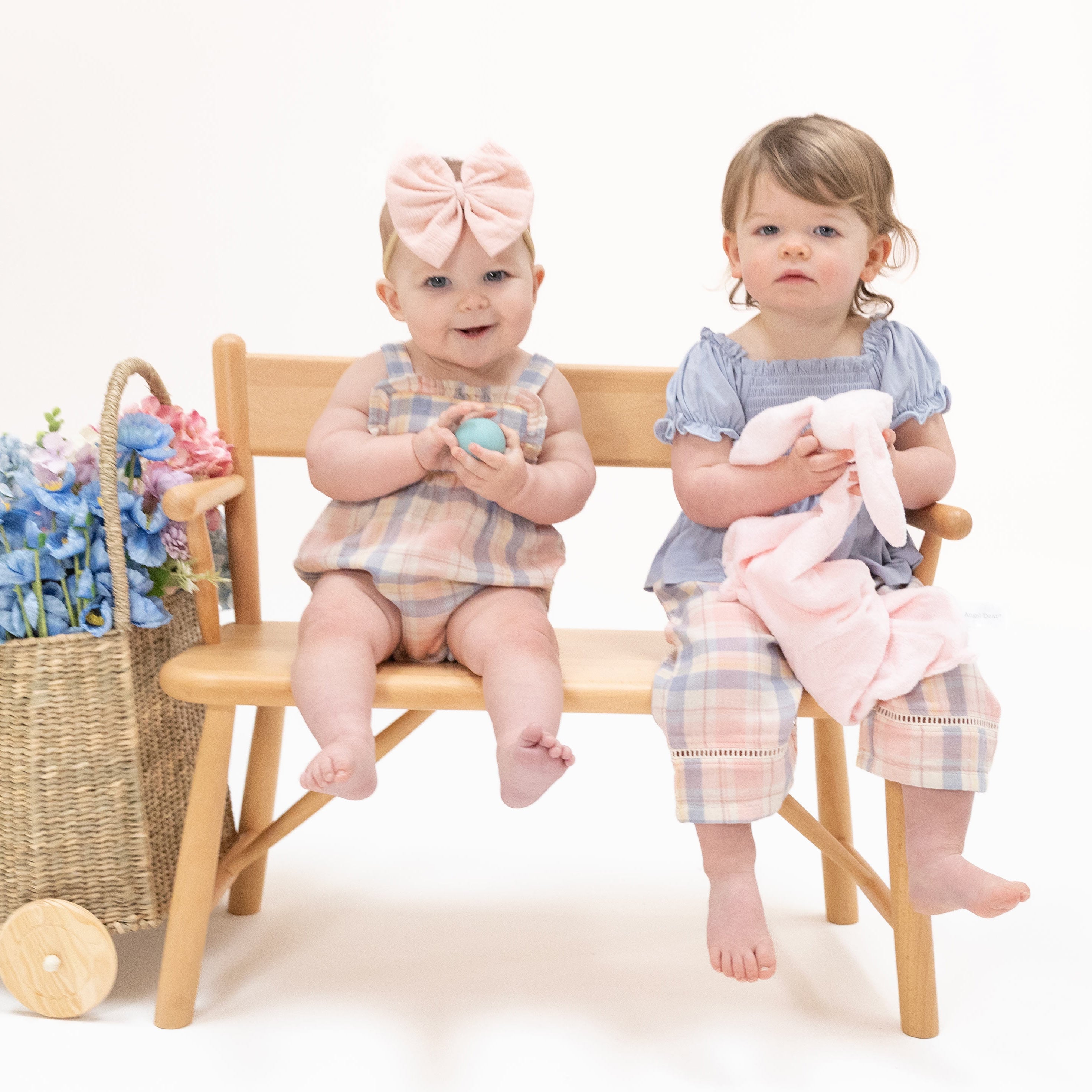 Dusty Plaid - Smocked Blouse and Pant Set-Angel Dear