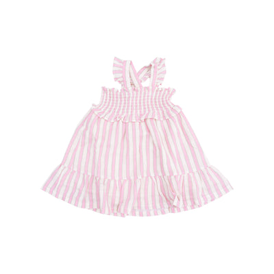 Smocked Ruffle Sundress & Diaper Cover - Candy Stripe