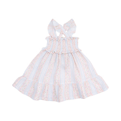 Smocked Ruffle Sundress & Diaper Cover - Ogee Floral