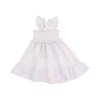 Smocked Ruffle Sundress & Diaper Cover - Ogee Floral