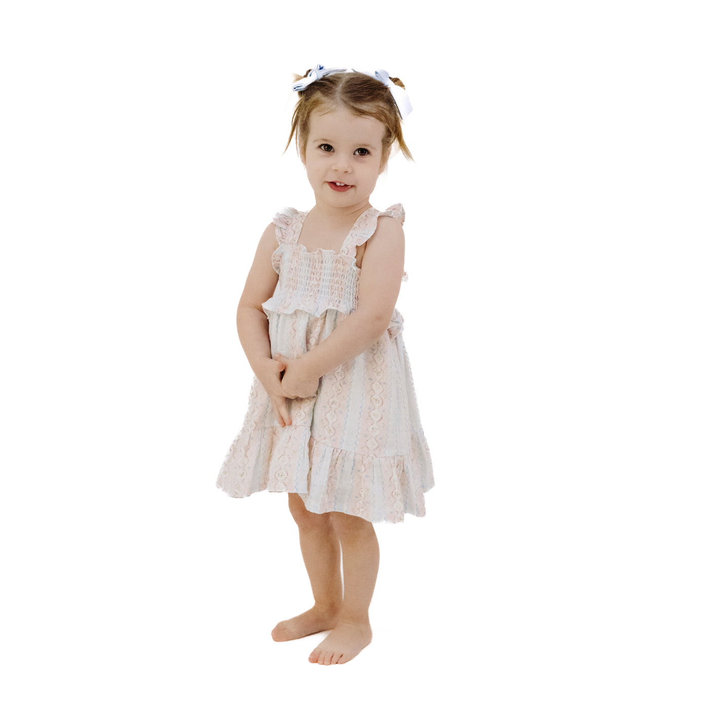 Smocked Ruffle Sundress & Diaper Cover - Ogee Floral