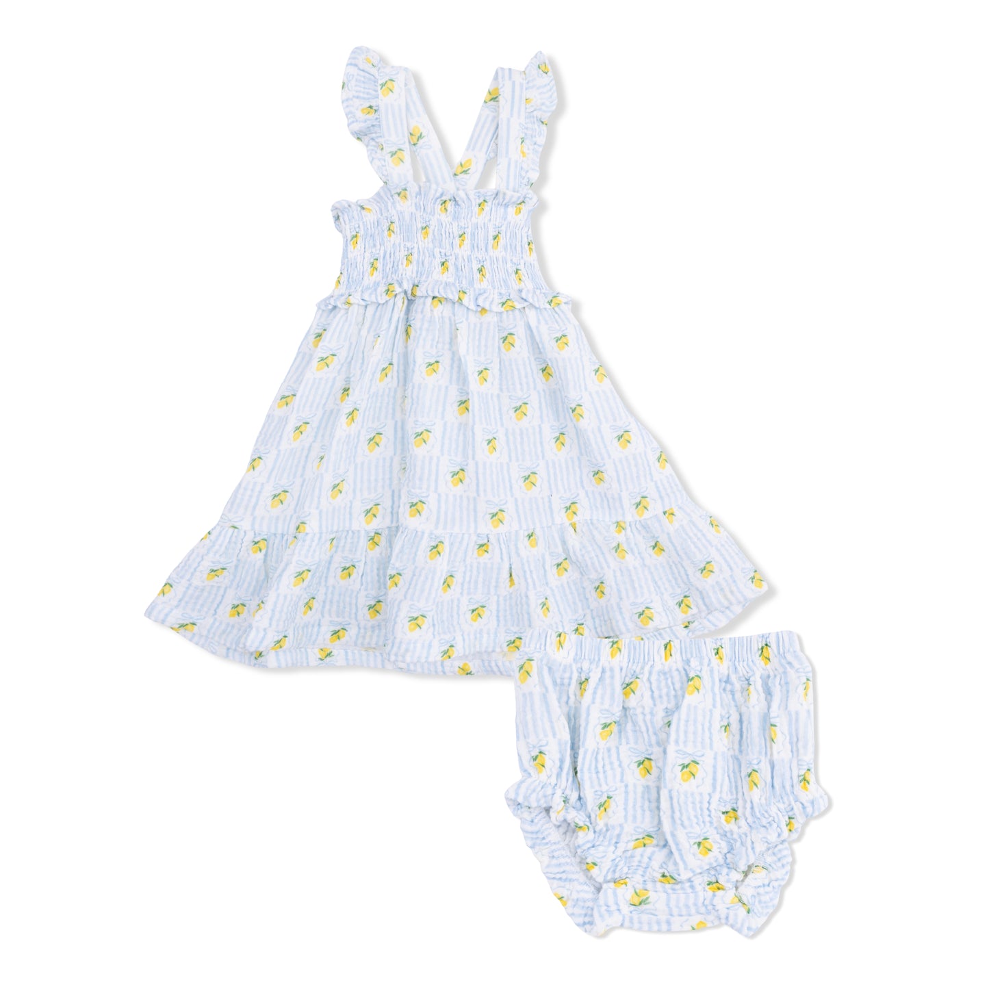 Lovely Lemons - Smocked Ruffle Sundress with Bloomer-Angel Dear