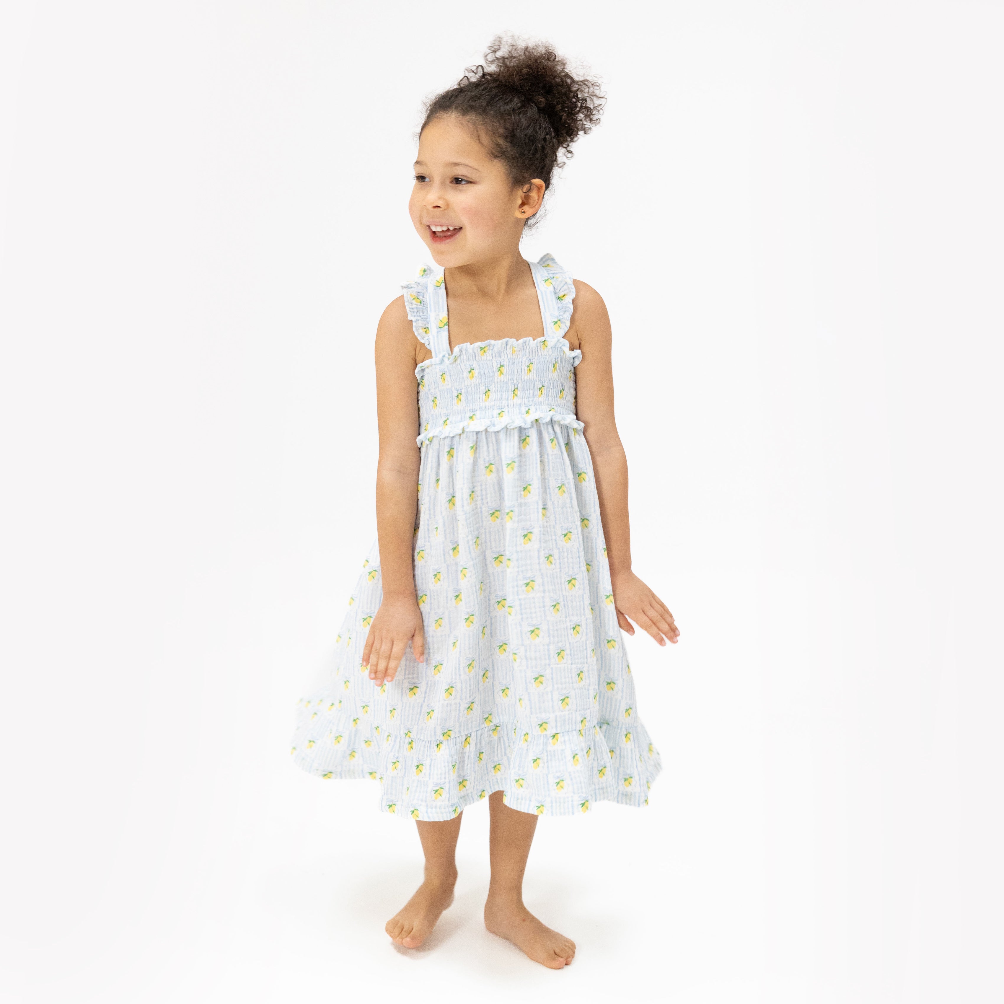 Lovely Lemons - Smocked Ruffle Sundress with Bloomer-Angel Dear
