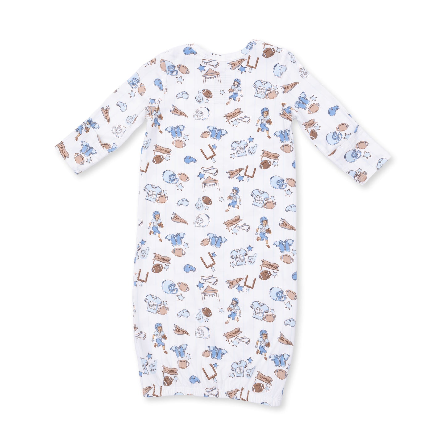 Football Nursery - Lap Shoulder Gown and Knotted Hat