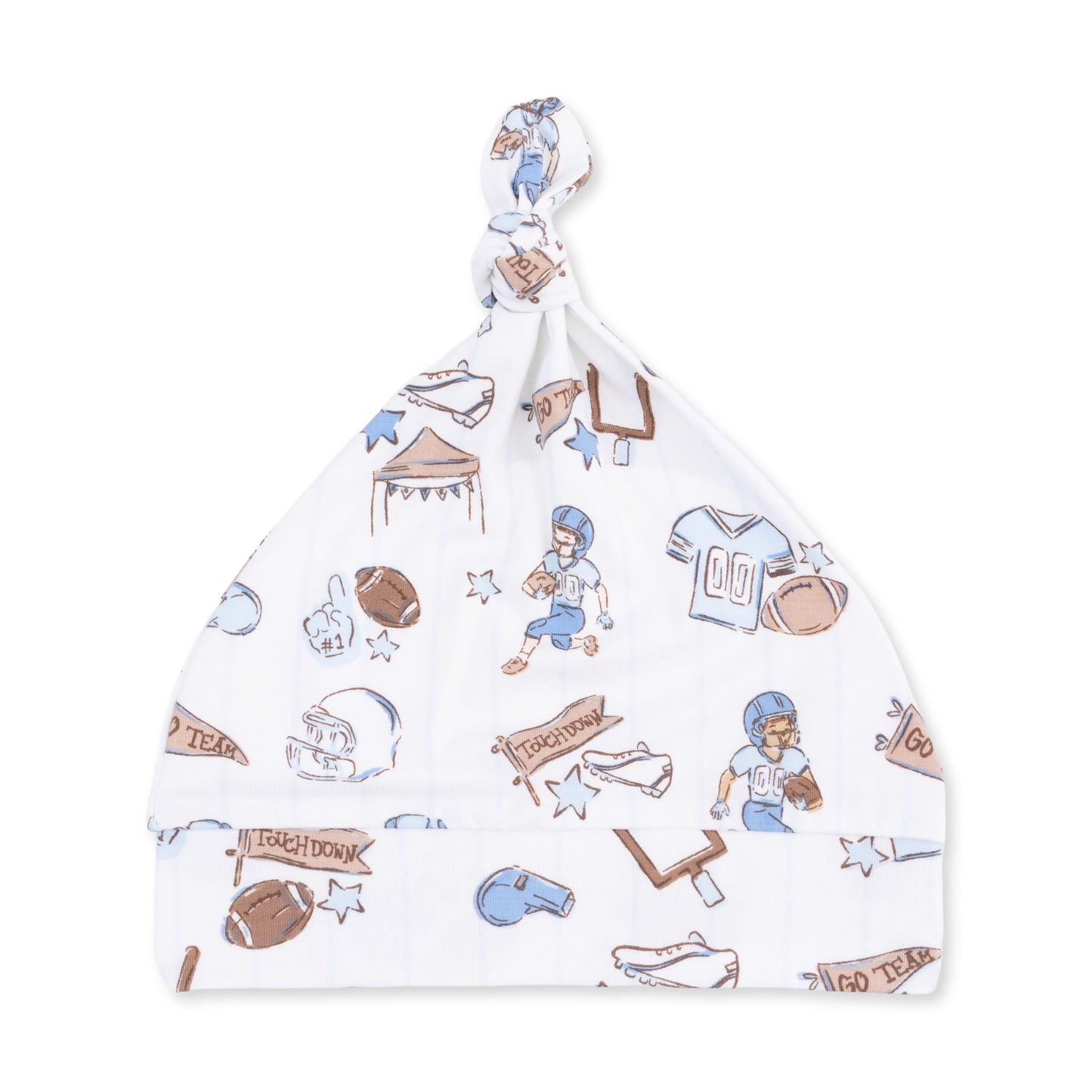 Football Nursery - Lap Shoulder Gown and Knotted Hat