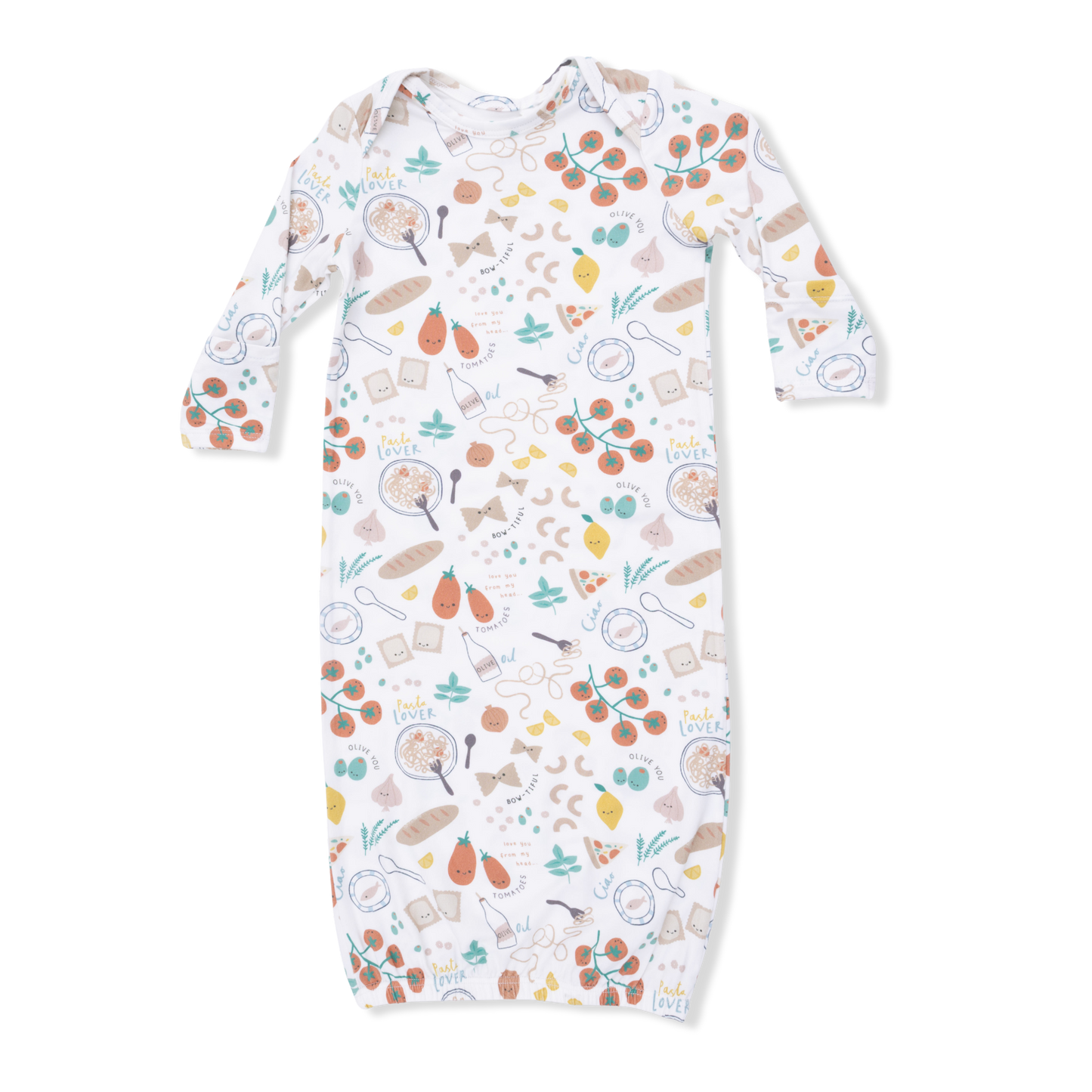 Pasta Lovers - Lap Shoulder Gown & Knotted Hat-Angel Dear