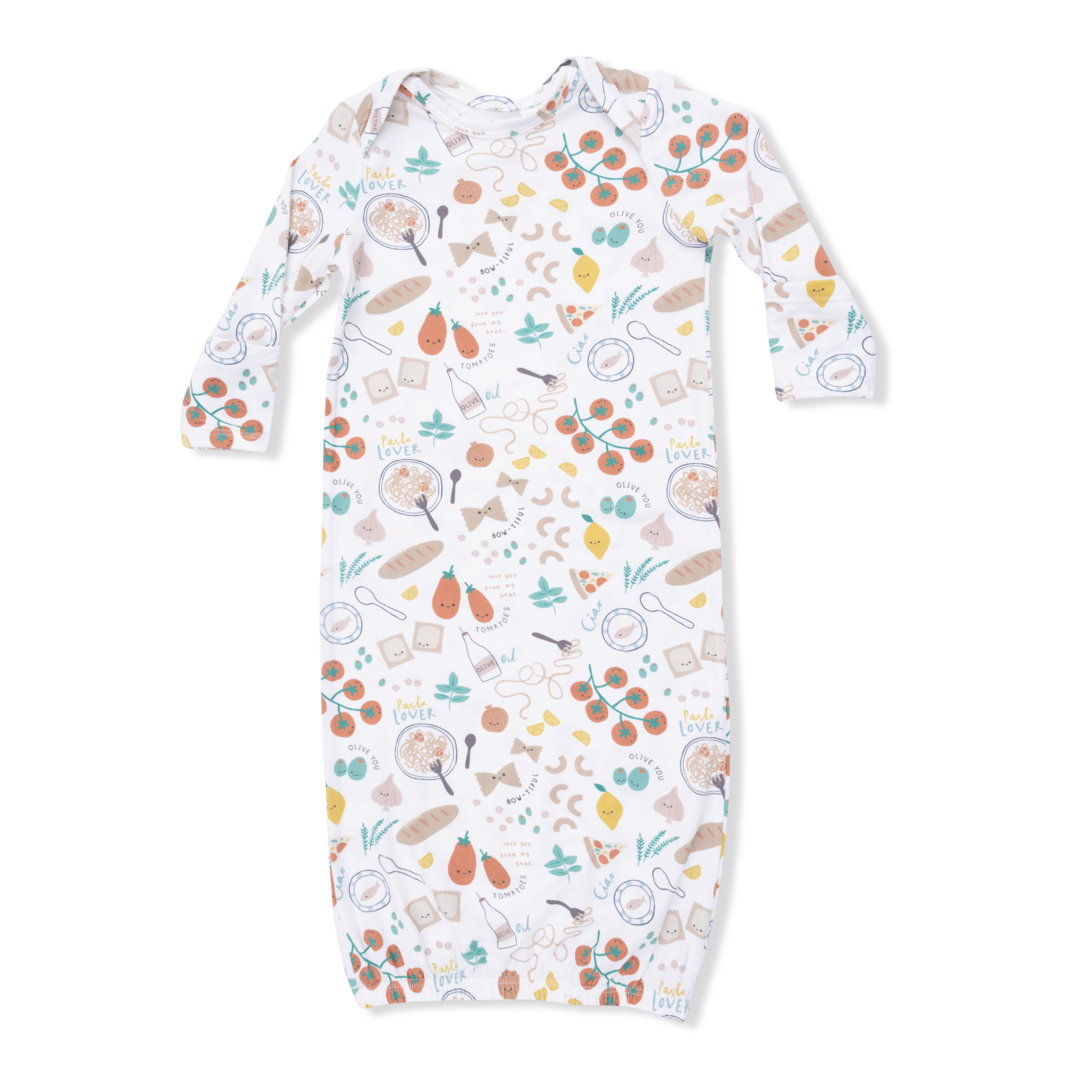 Pasta Lovers - Lap Shoulder Gown & Knotted Hat-Angel Dear