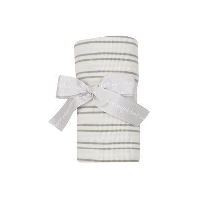 Swaddle Blanket - Modal Rib Stripe - Desert Sage-Angel Dear