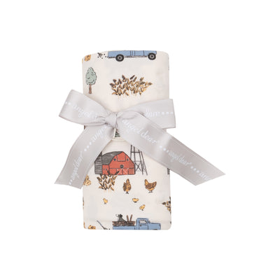 Swaddle Blanket - Hay Farmer Blue