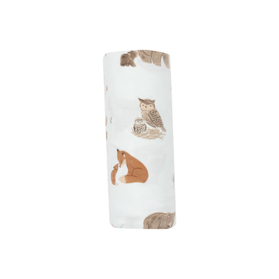 Swaddle Blanket - Mixed Woodland Animals Blue