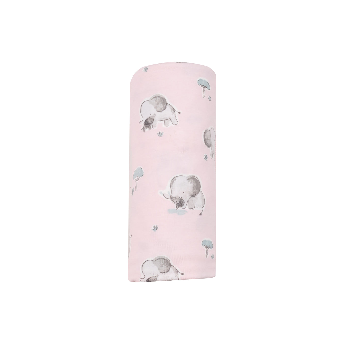 Swaddle Blanket - Gray Elephants - Pink-Angel Dear