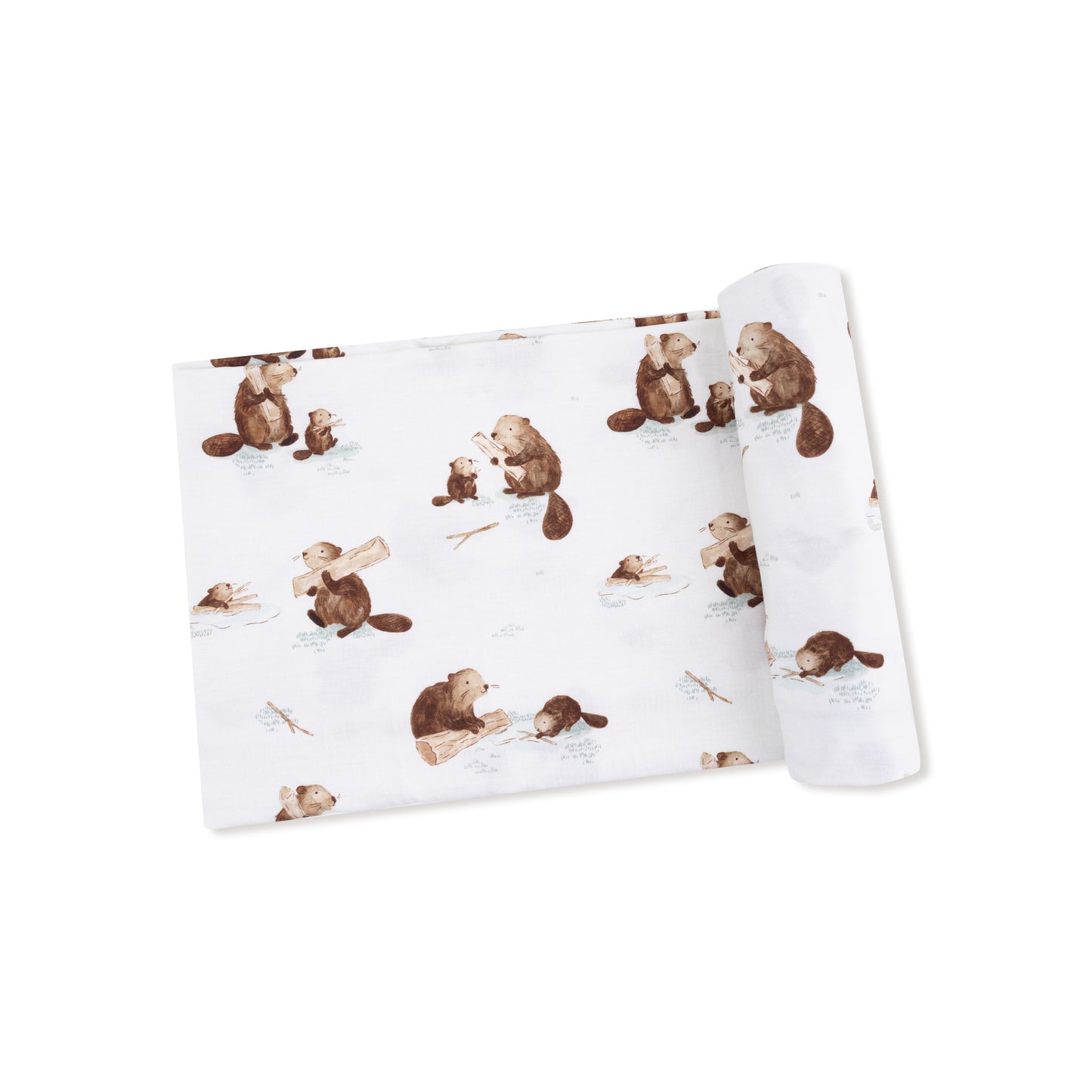 Swaddle Blanket in our  Baby Beavers print from Angel Dear