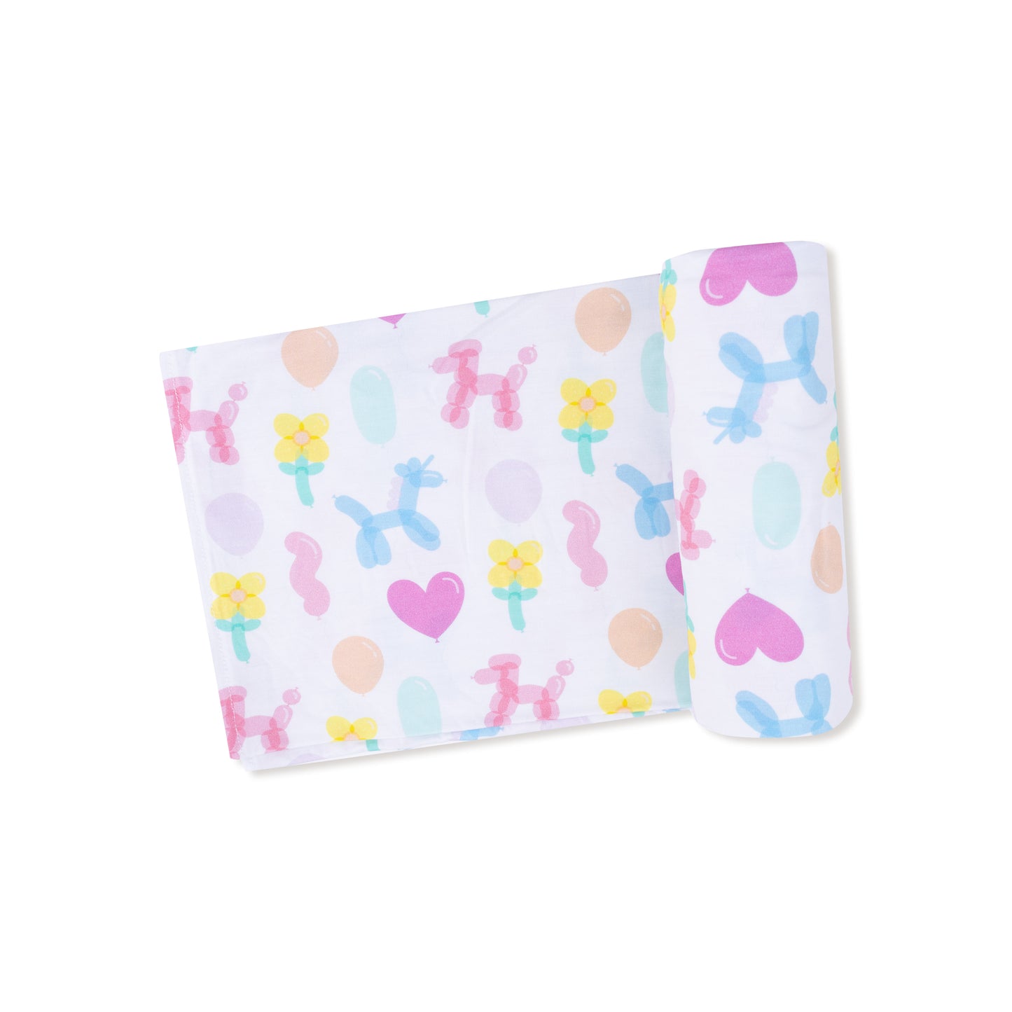 Swaddle Blanket in our  Balloon Animals Pink print from Angel Dear