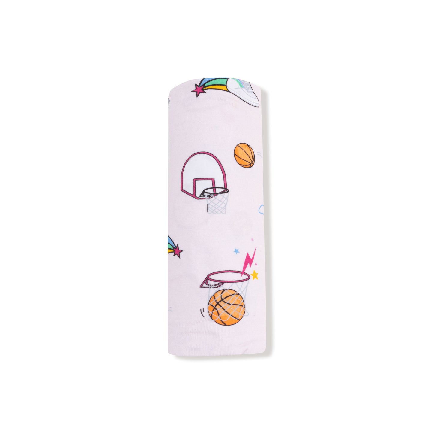 Swaddle Blanket in our  Basketball Pink print from Angel Dear
