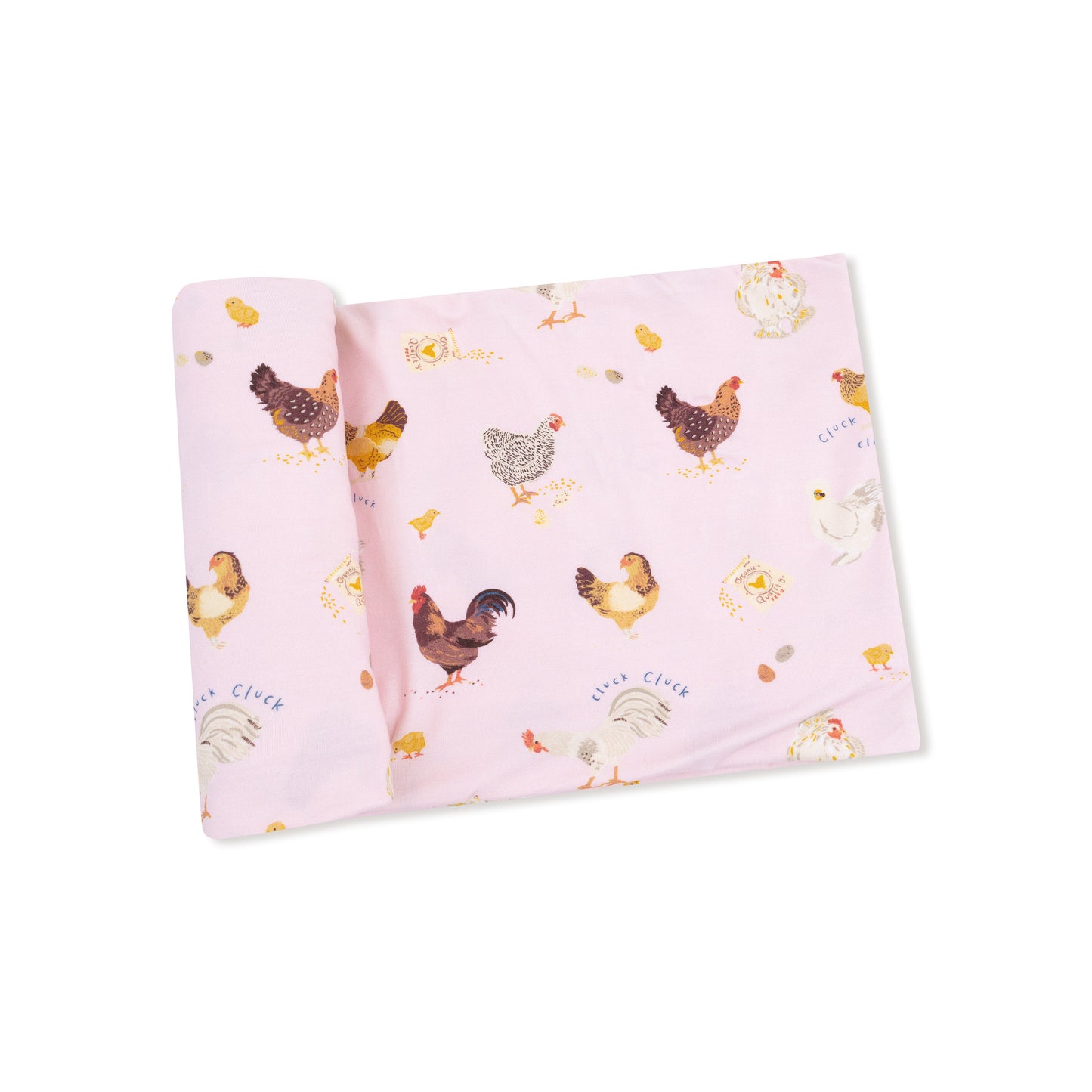 Swaddle Blanket in our  Collector Chickens - Pink print from Angel Dear