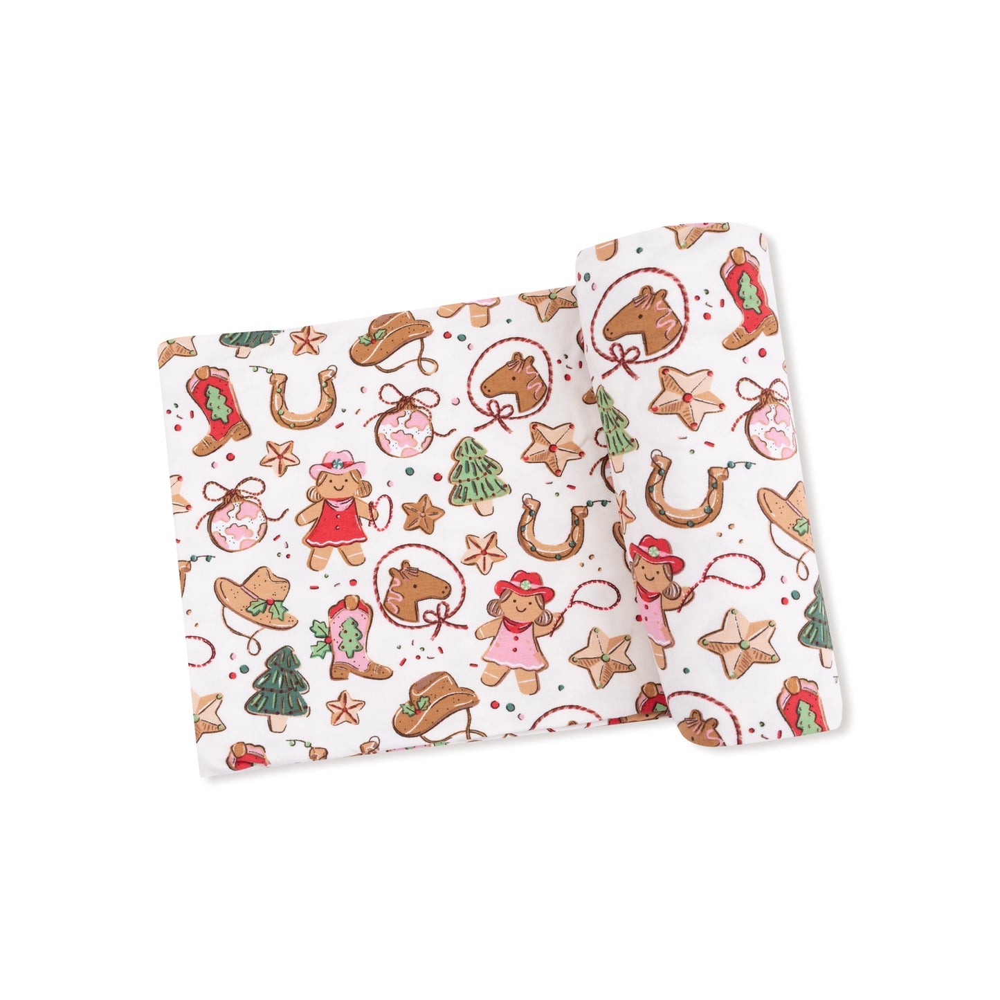 Swaddle Blanket in our  Cowgirl Christmas print from Angel Dear