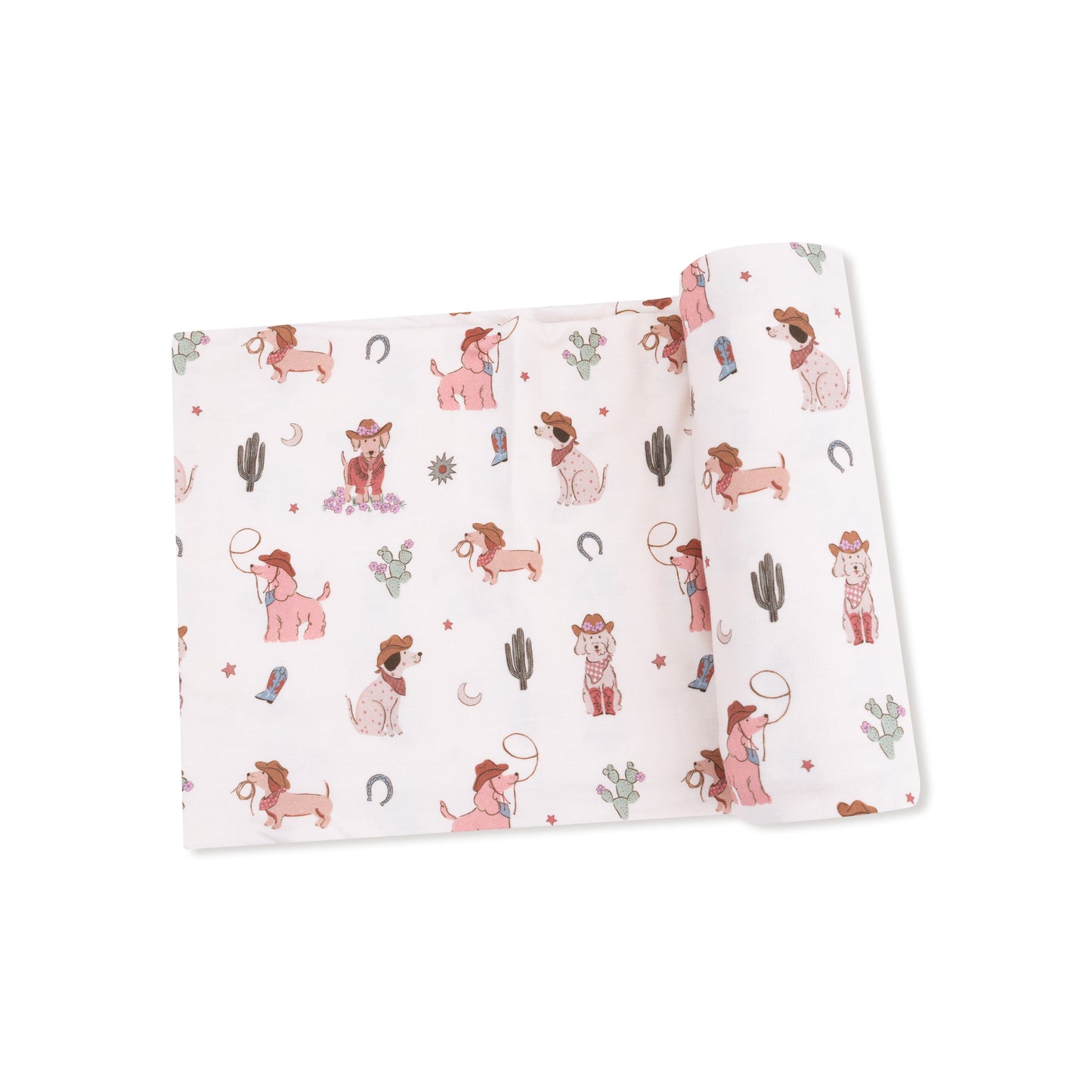 Swaddle Blanket in our  Cowgirl Dogs print from Angel Dear