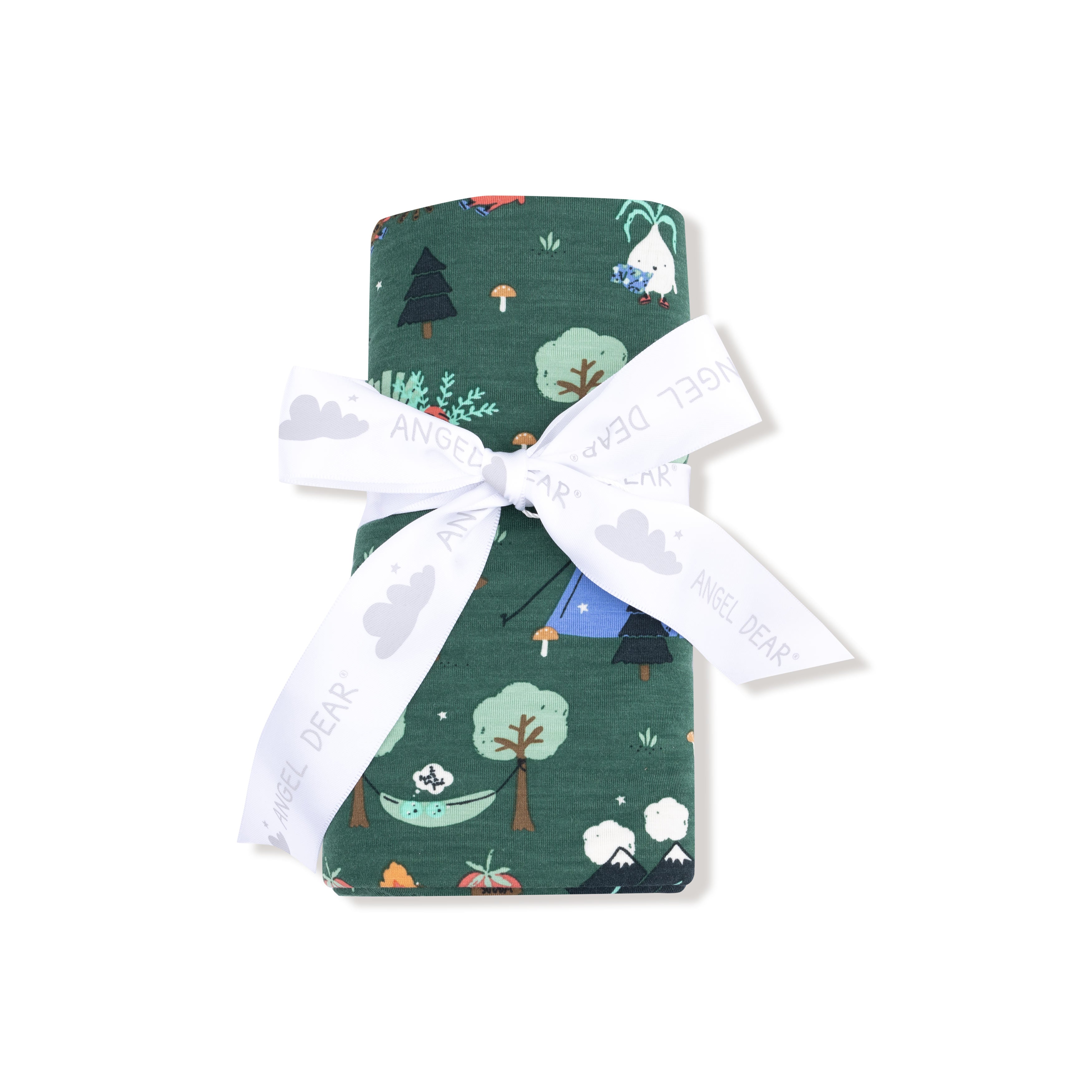 Swaddle Blanket in our  Camping Veggies print from Angel Dear