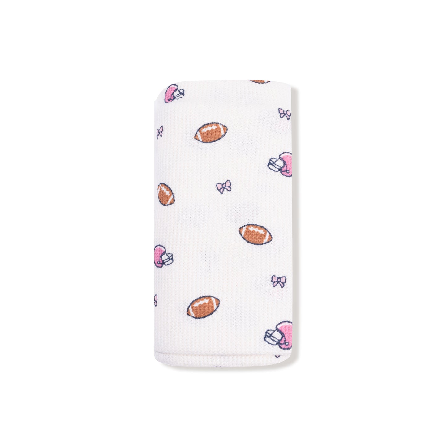 Swaddle Blanket in our  Footballs and Bows print from Angel Dear