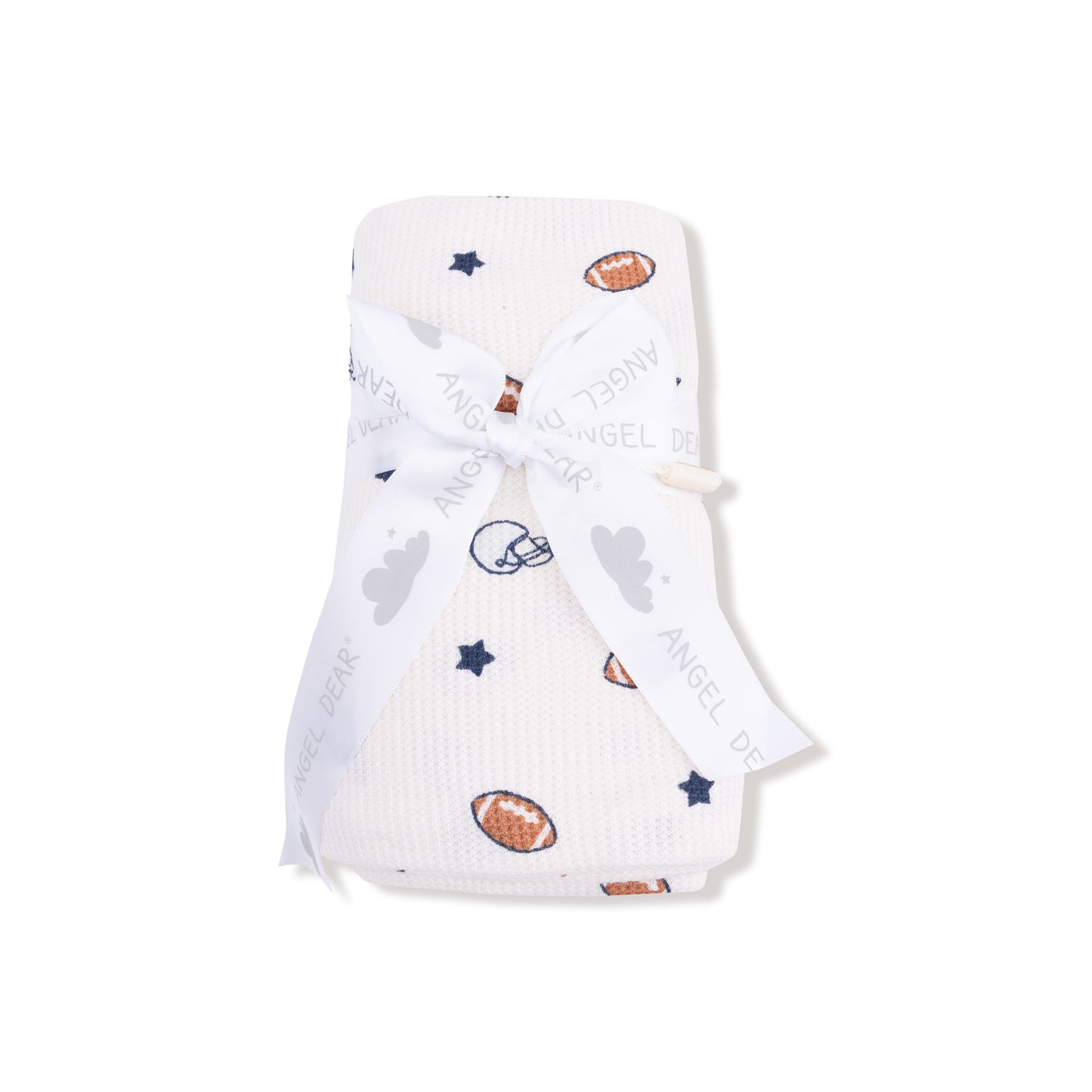 Swaddle Blanket in our  Footballs and Stars print from Angel Dear