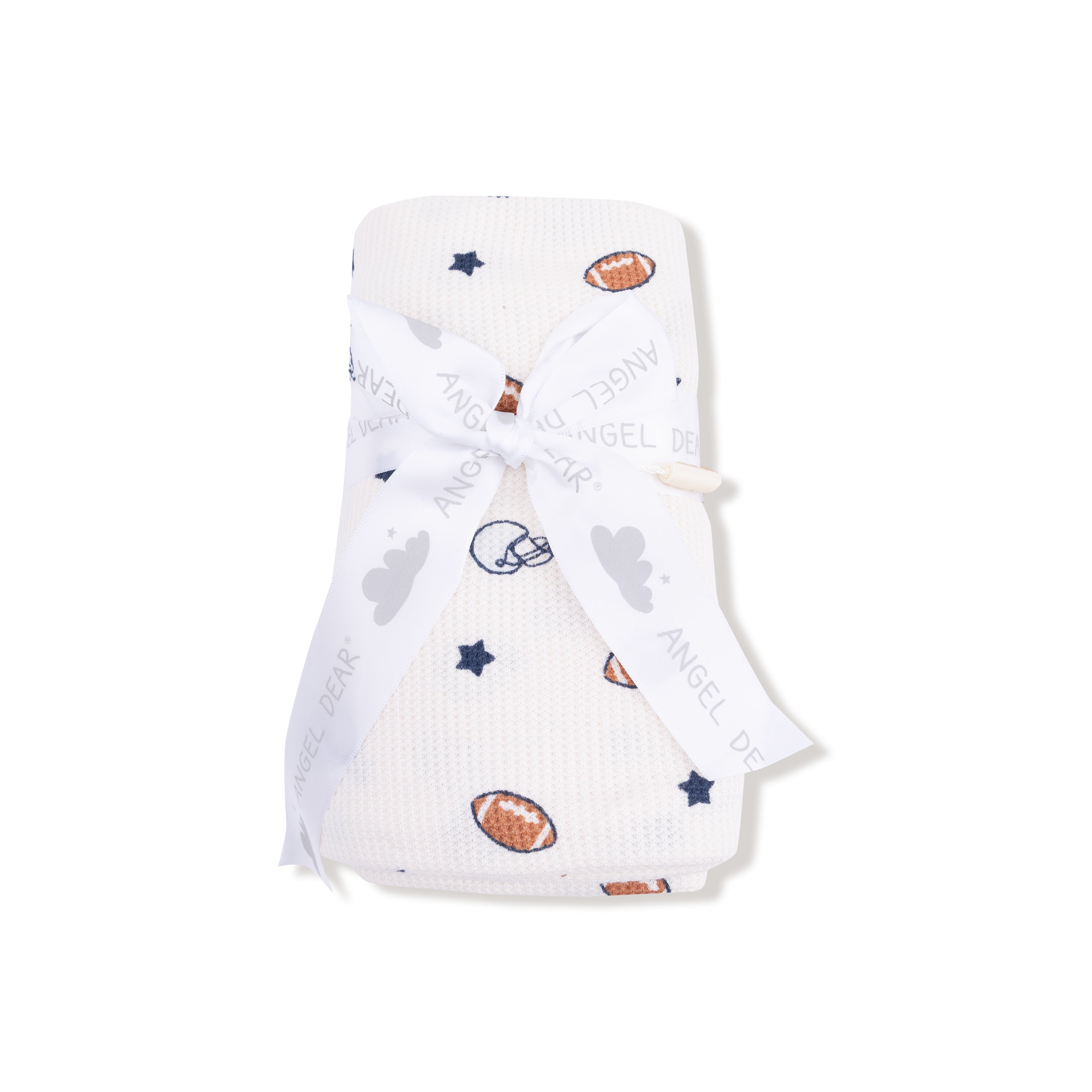 Swaddle Blanket in our  Footballs and Stars print from Angel Dear