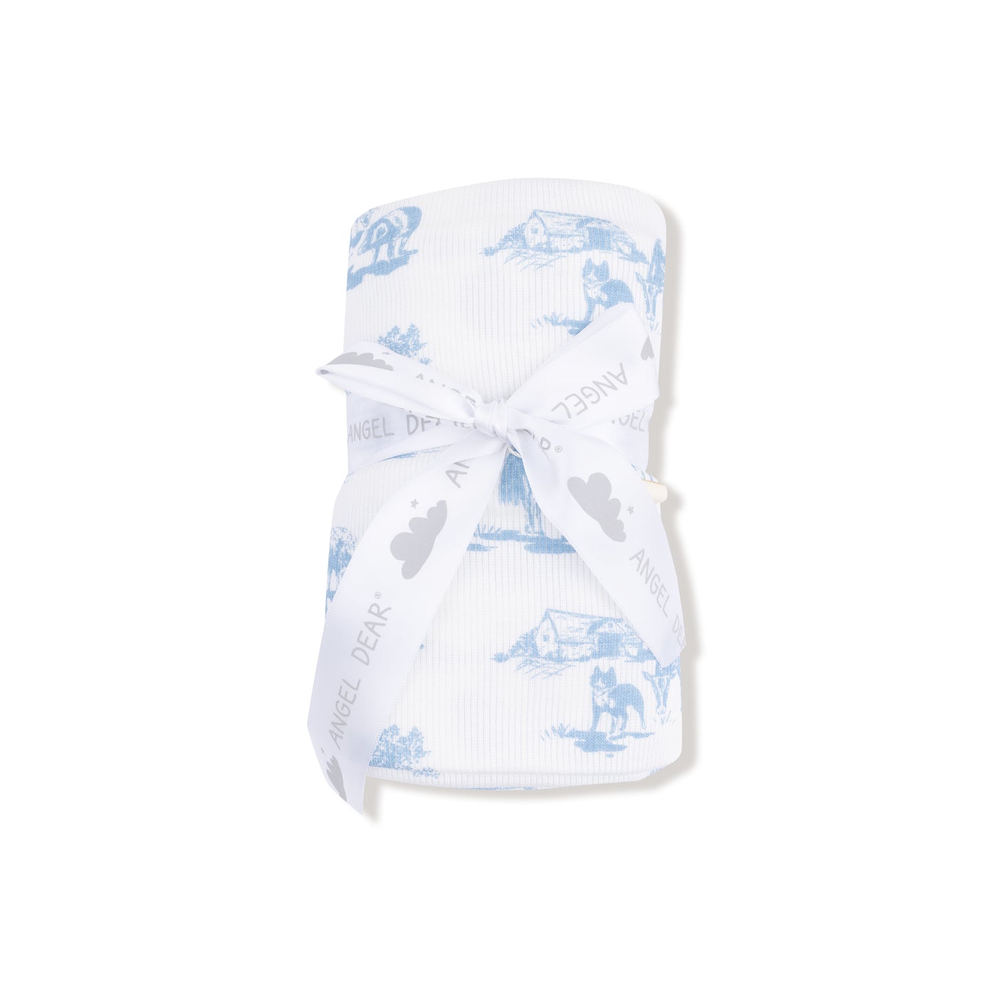 Swaddle Blanket in our  Farm Toile - Blue print from Angel Dear