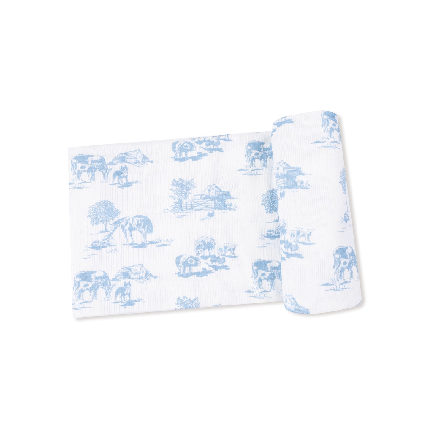 Swaddle Blanket in our  Farm Toile - Blue print from Angel Dear