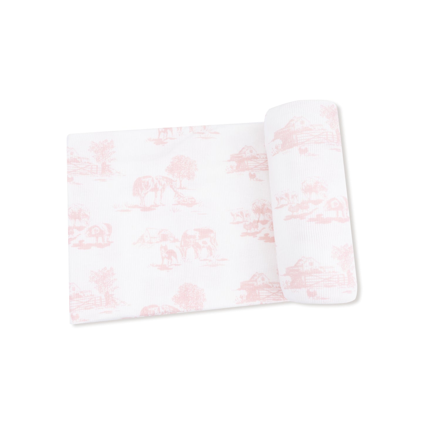 Swaddle Blanket in our  Farm Toile - Pink print from Angel Dear