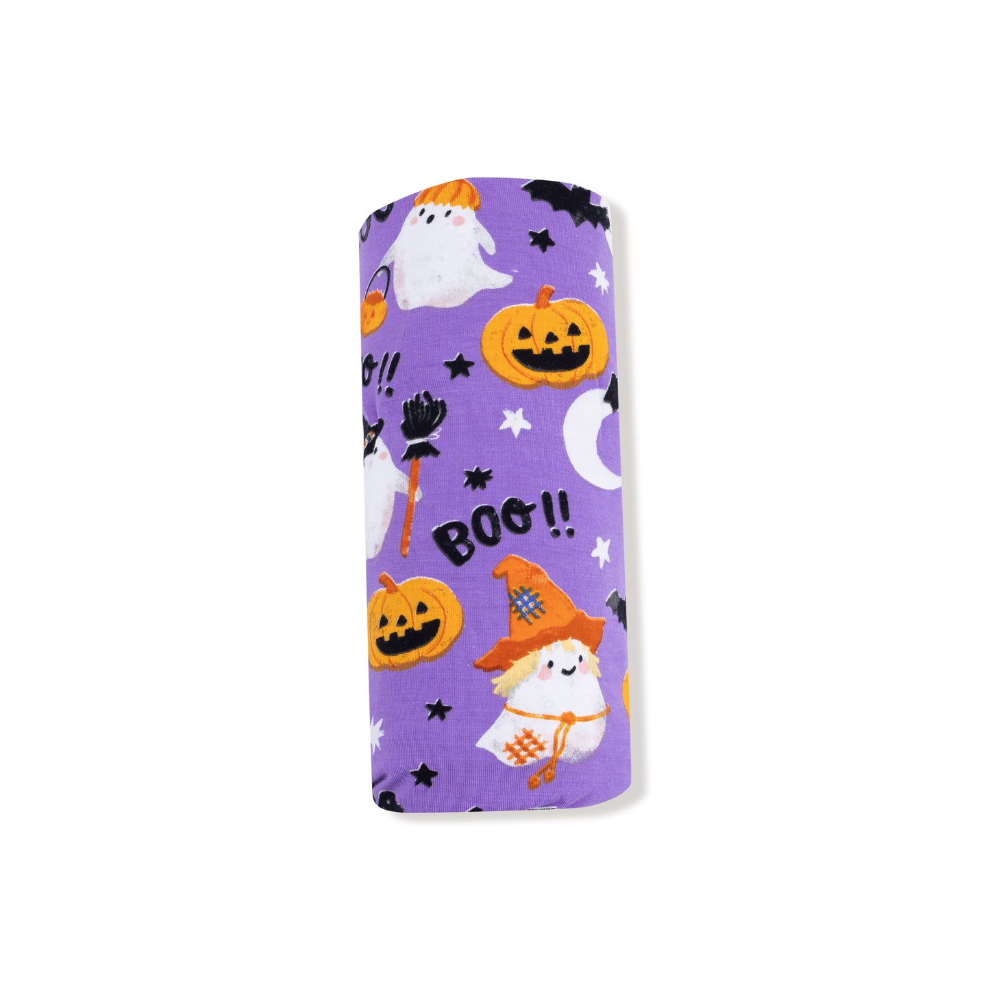 Swaddle Blanket in our  Costumed Ghosts - Glow In The Dark - Purple print from Angel Dear